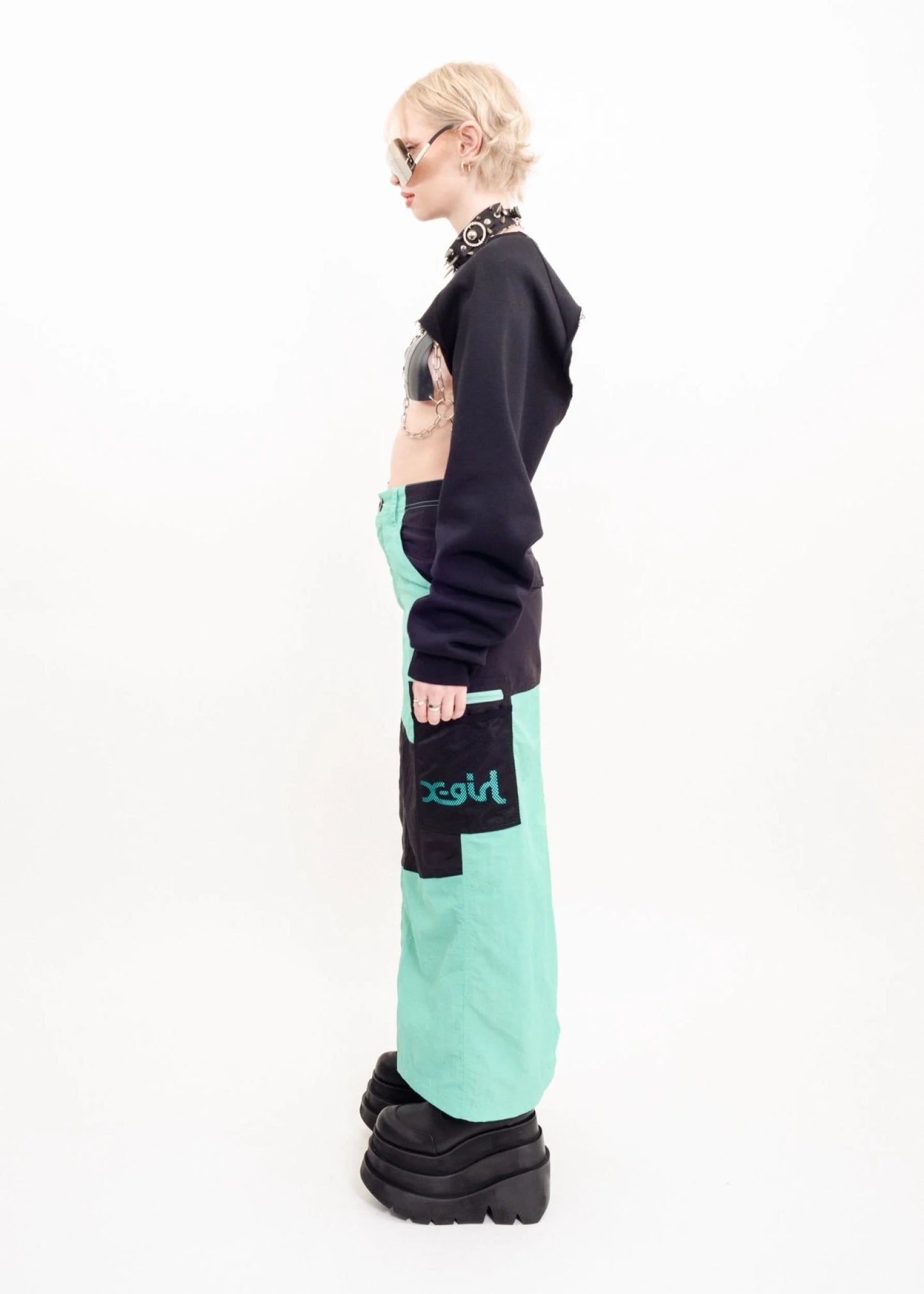 X-Girl Cargo maxi skirt- mint green