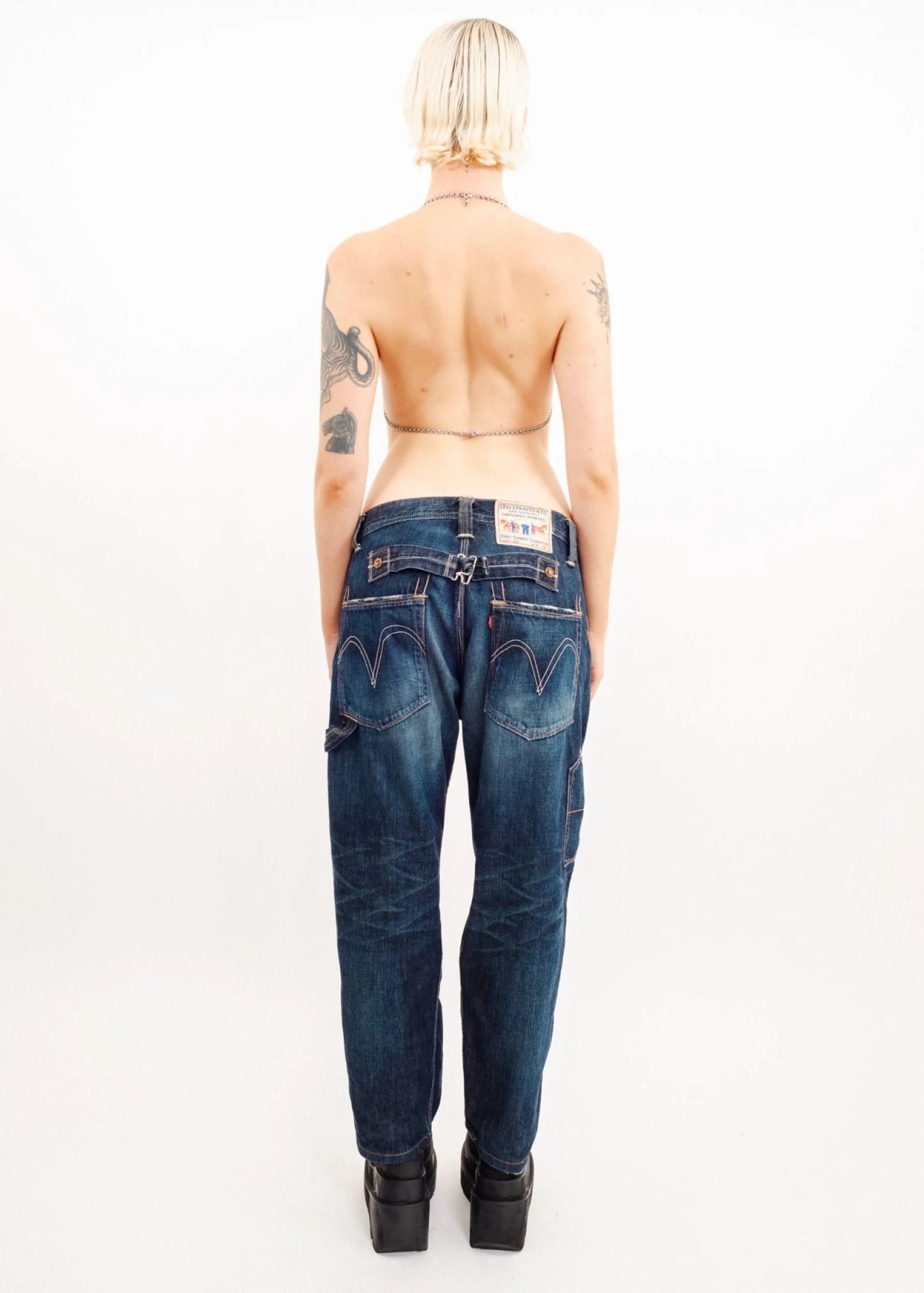 Abigail Steel Chains Chainmail bra with o-ring gem detail