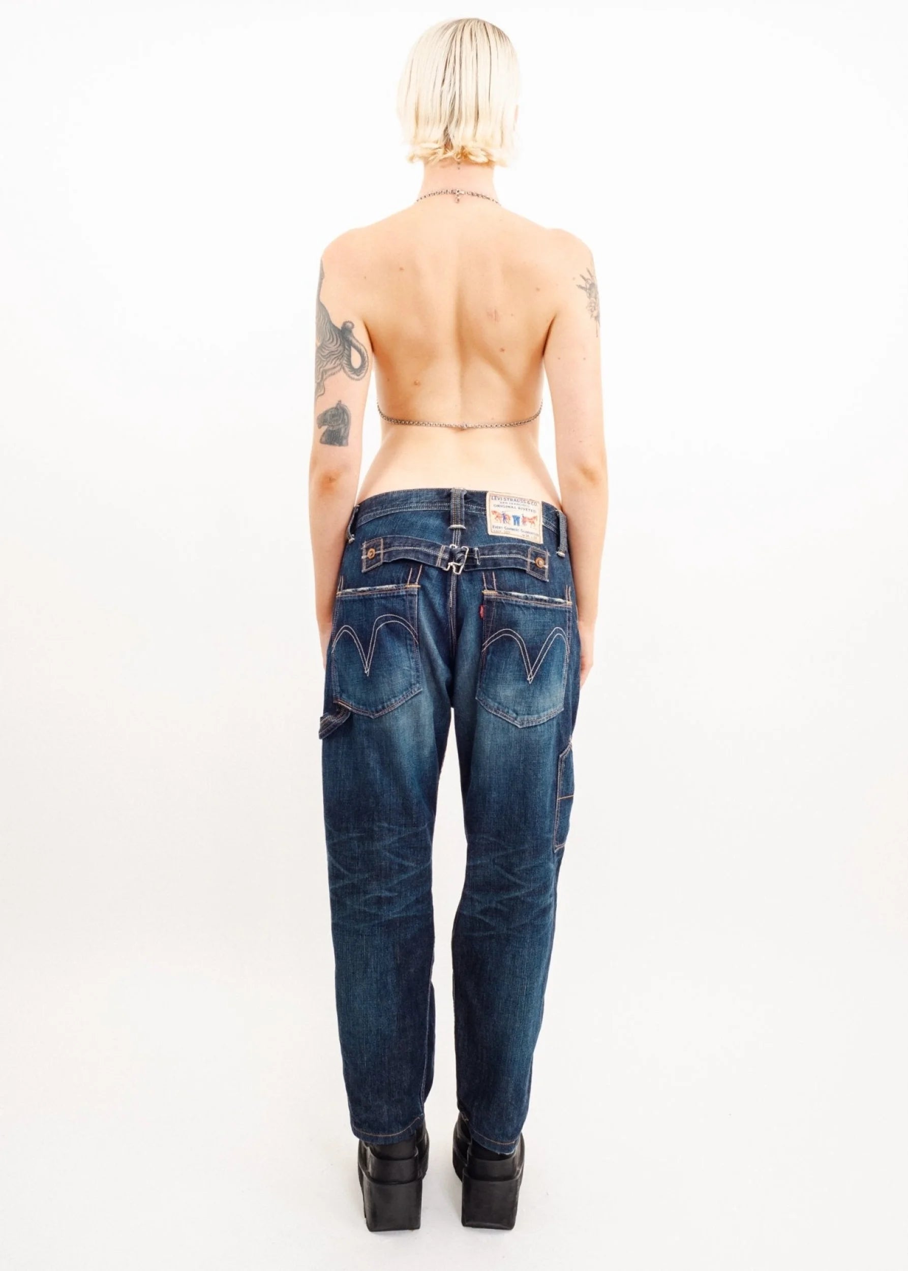 Abigail Steel Chains Chainmail bra with o-ring gem detail