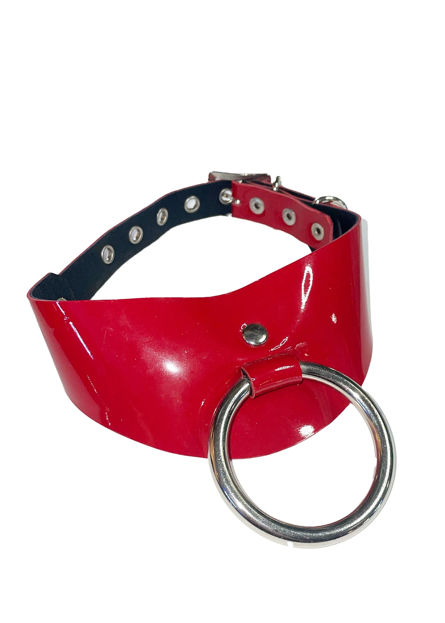 Exomorph by Gemma Proebst Cherry red patent choker with o-ring