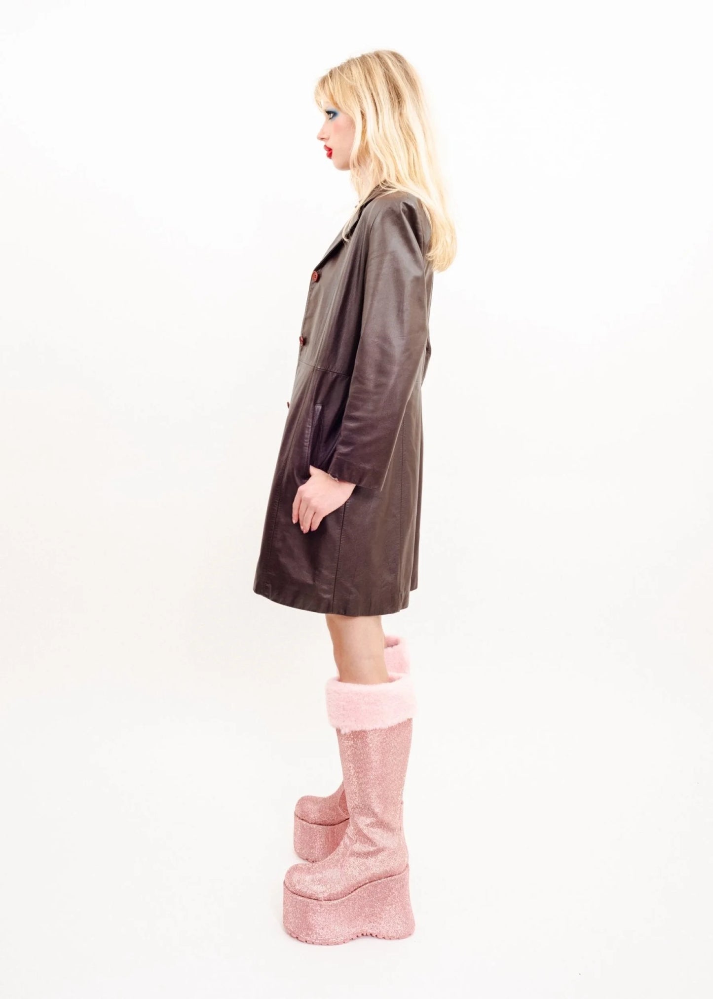 Zenith Italy Mode Chocolate brown leather coat
