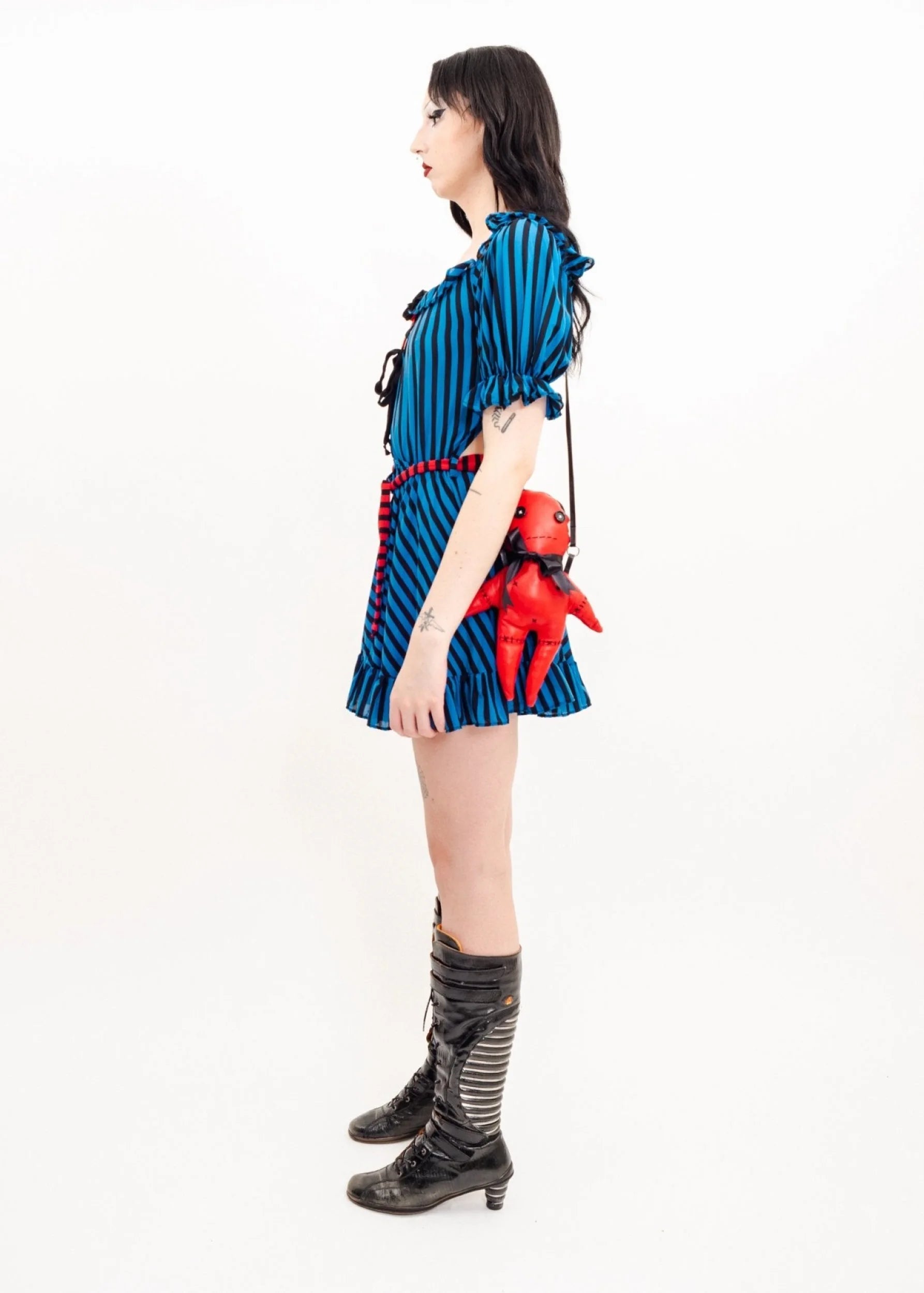 Astro Princess Clashing stripe juggalo princess dress