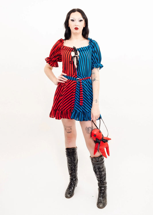 Astro Princess Clashing stripe juggalo princess dress