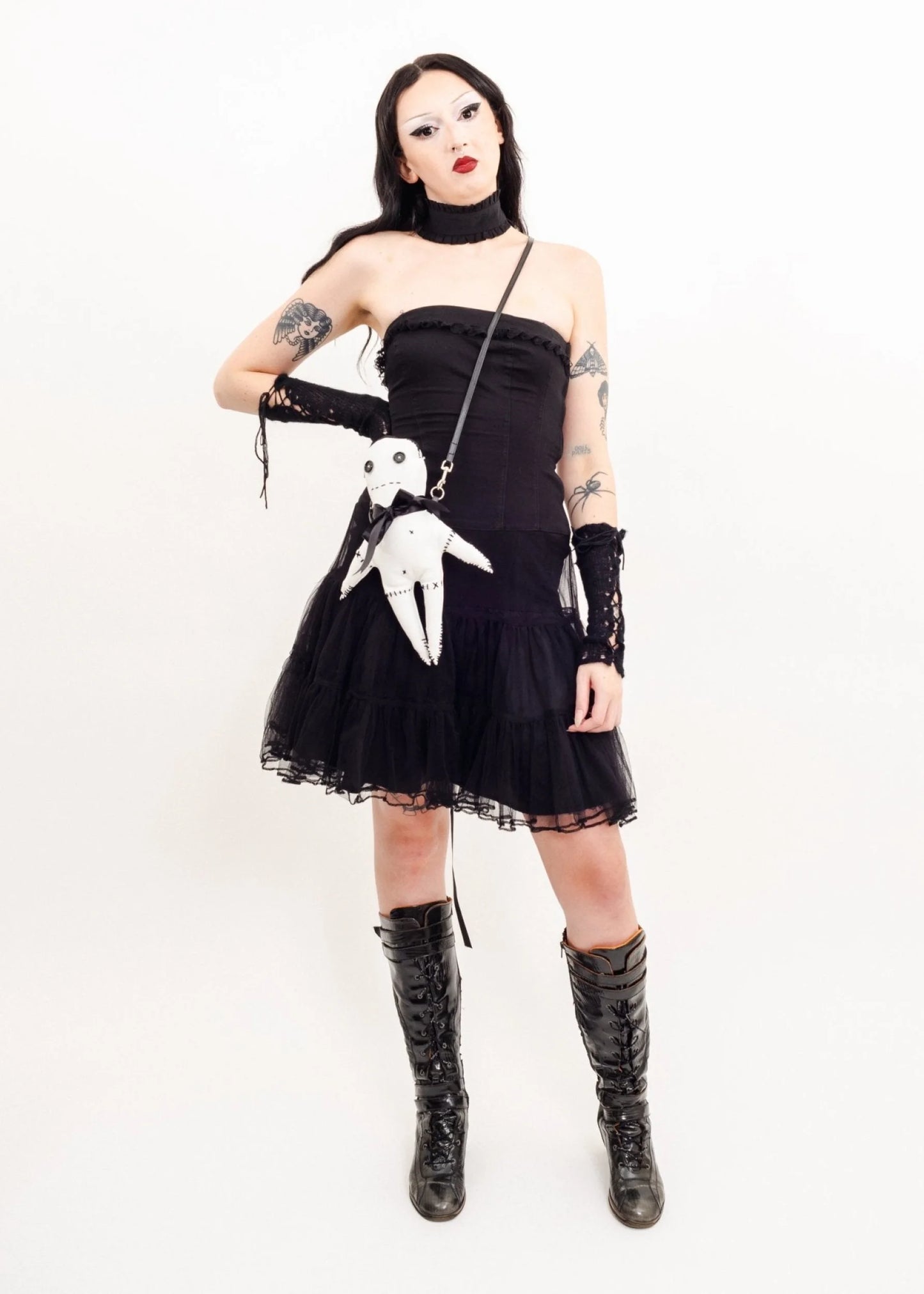 Tripp NYC Corset-back goth prom dress