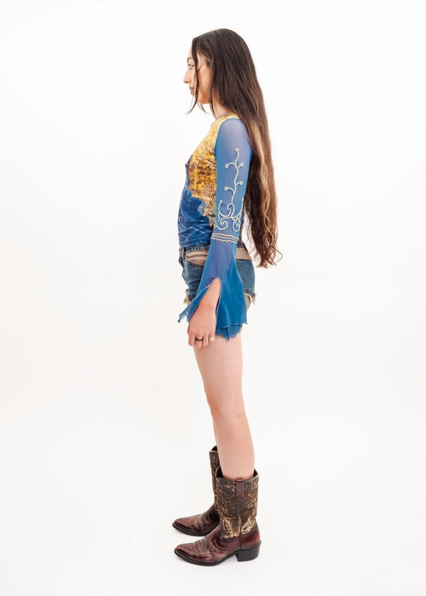 Liz Lisa Jeans Two tone denim micro mini skirt