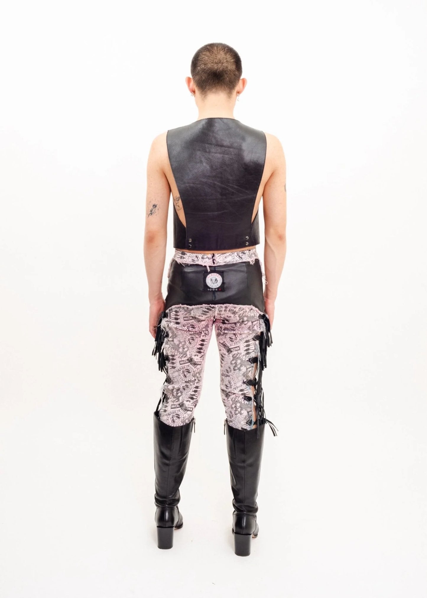 Hiroko Koshino TRUNK Cropped leather vest