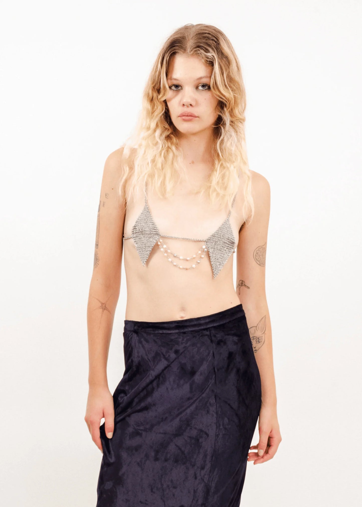 Abigail Steel Chains Dagger Micro Bikini Top