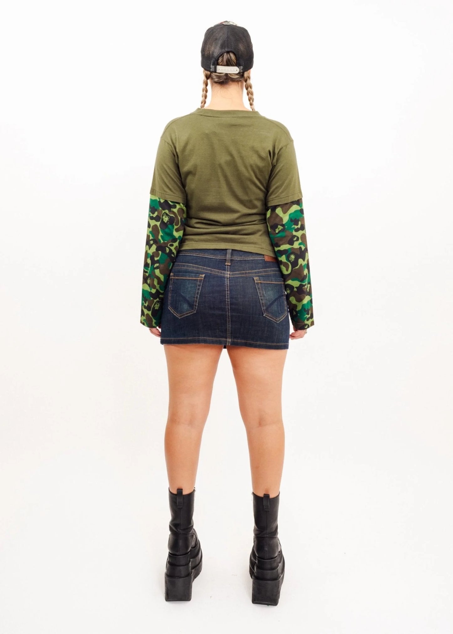 Fat Face Dark wash denim mini skirt