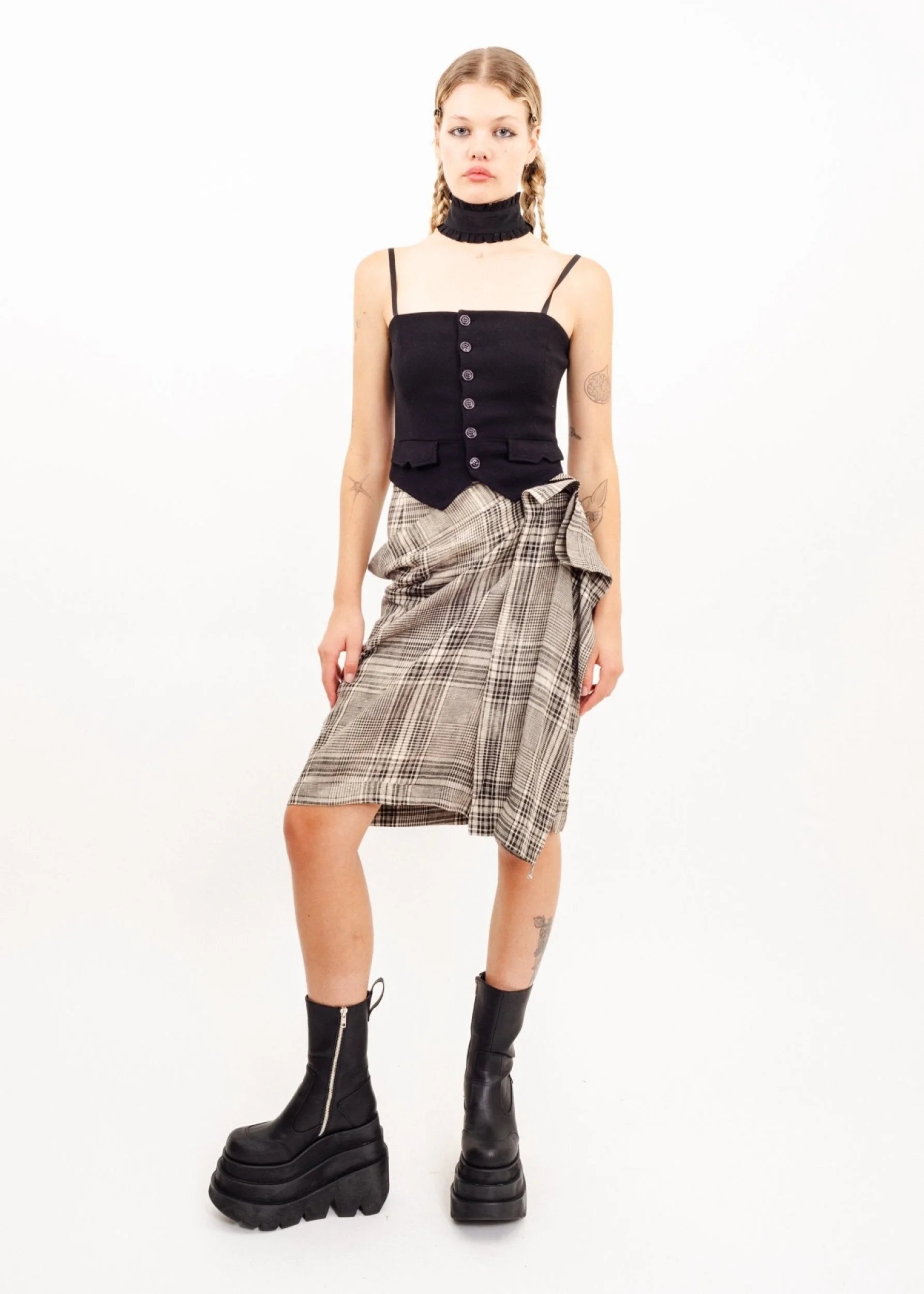 Vivienne Westwood Anglomania Deconstructed plaid wrap skirt Vivienne Westwood Anglomania Deconstructed plaid wrap skirt