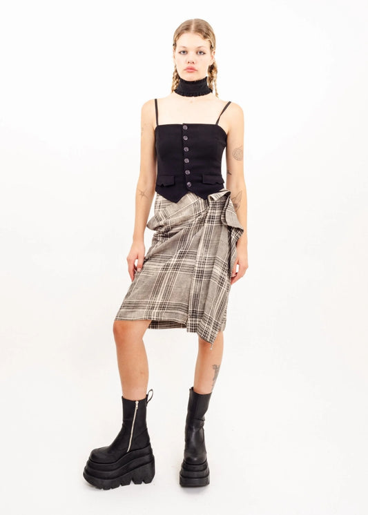Vivienne Westwood Anglomania Deconstructed plaid wrap skirt