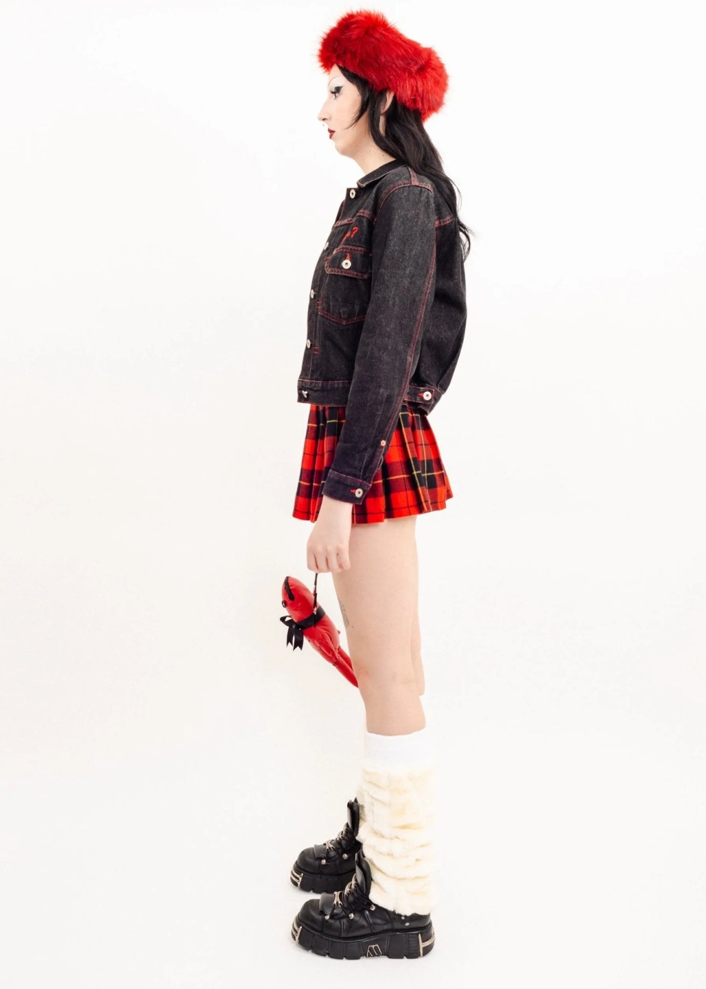 Guess Jeans Denim jacket with contrast red stitching