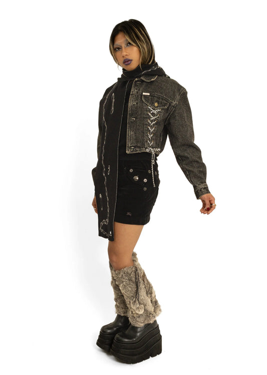 Guess Jeans by Georges Marciano Denim jacket with corset lace up detailing