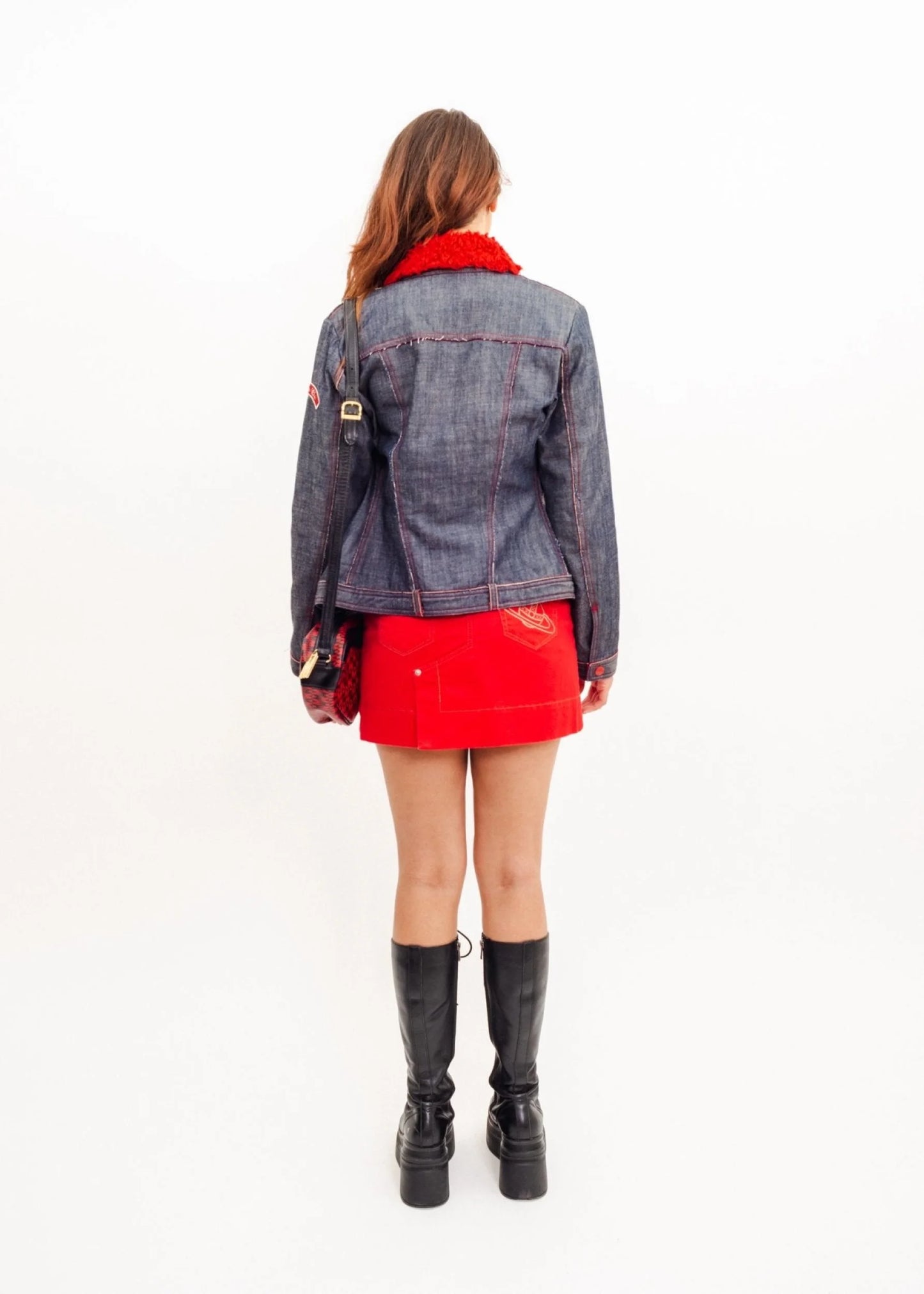 Byblos Blue Denim shearling jacket