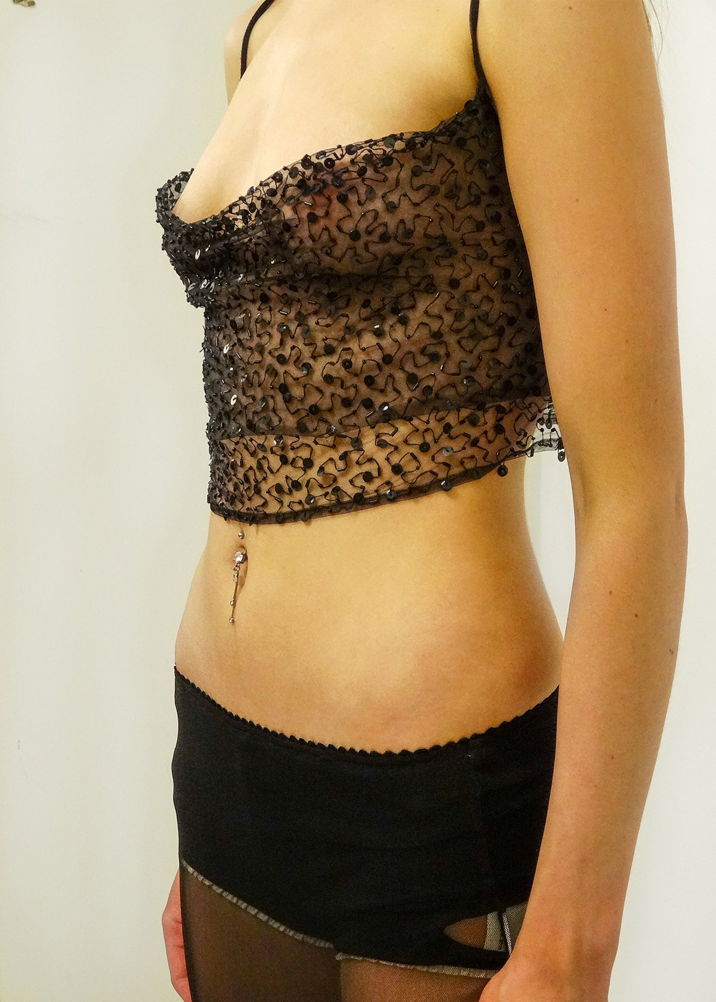 Miss Slinky beaded mesh cami