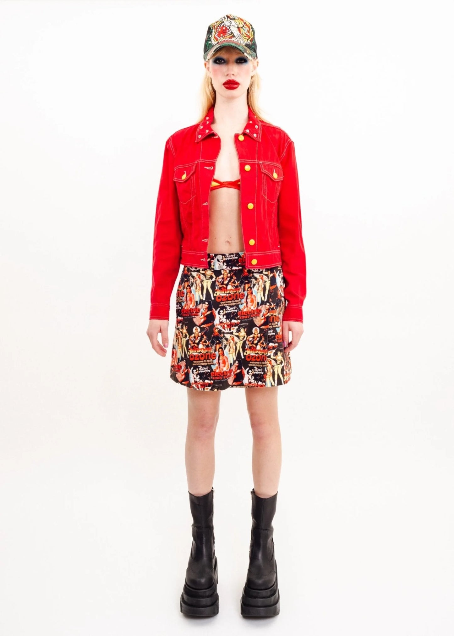 Ozone Community Electric Ladyland Print mini Skirt