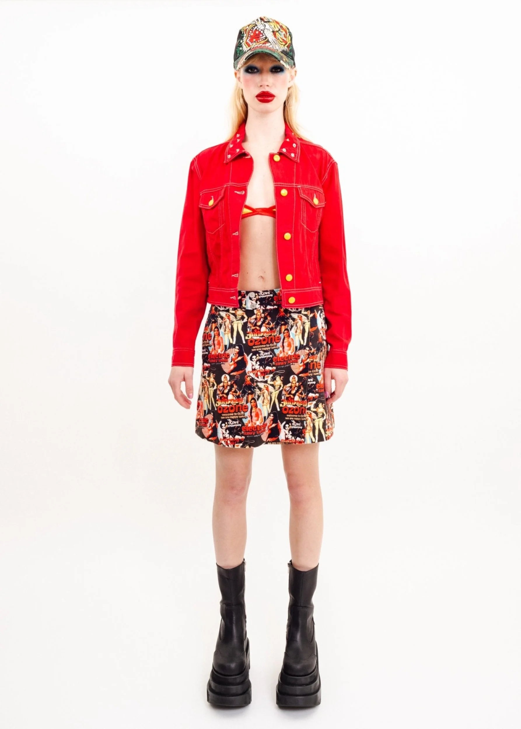 Ozone Community Electric Ladyland Print mini Skirt