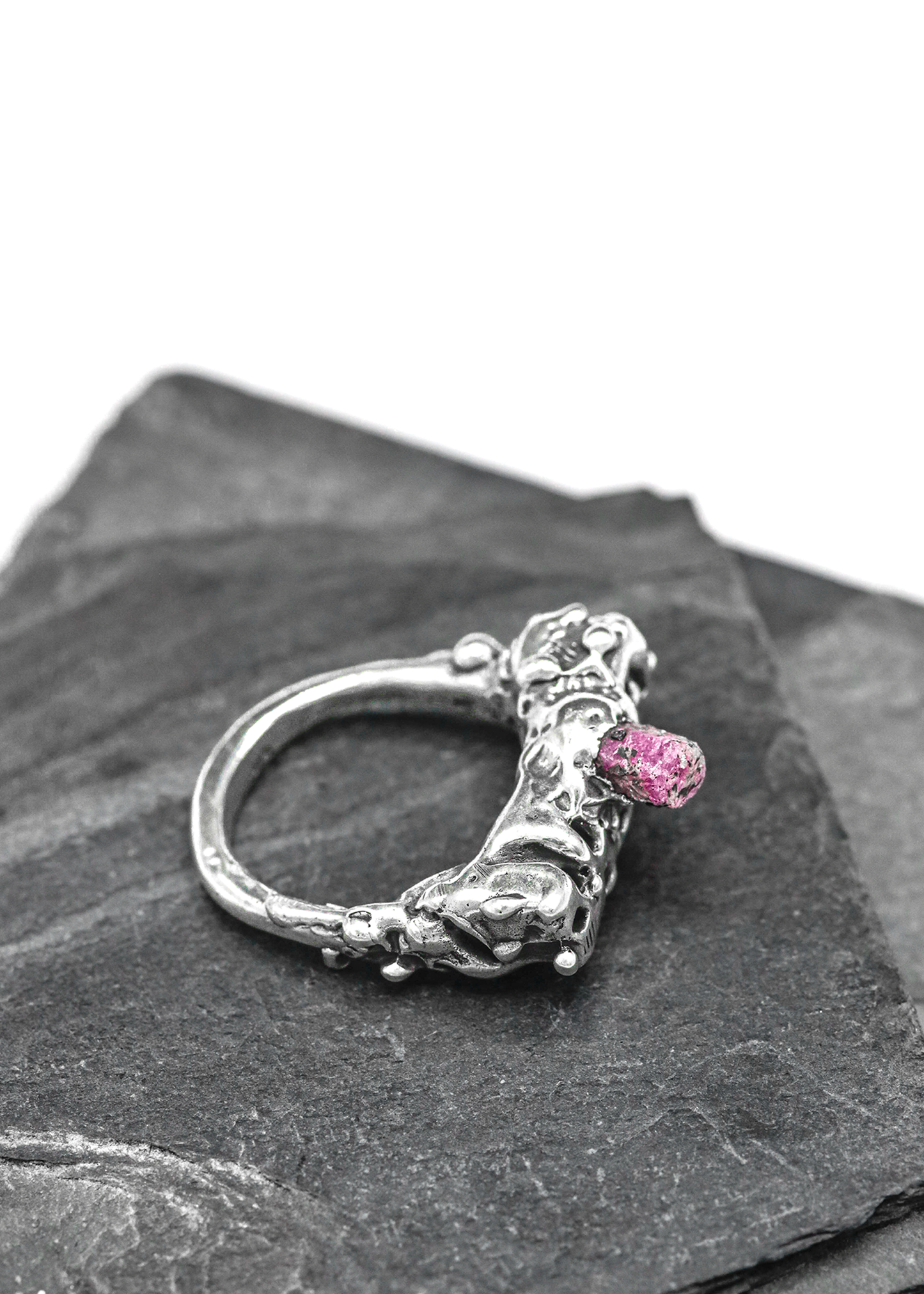 Clove Design Erupt rough cut raw ruby ring
