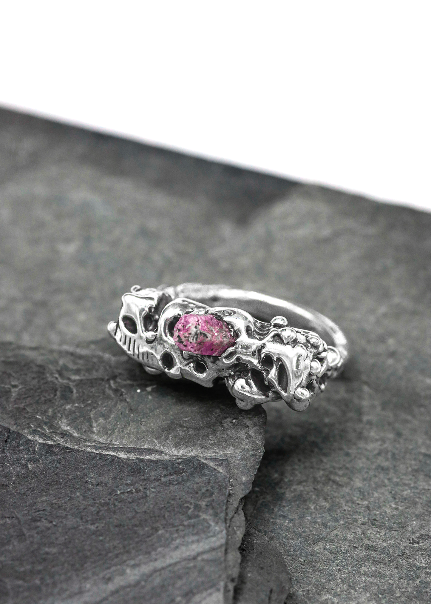 Clove Design Erupt rough cut raw ruby ring