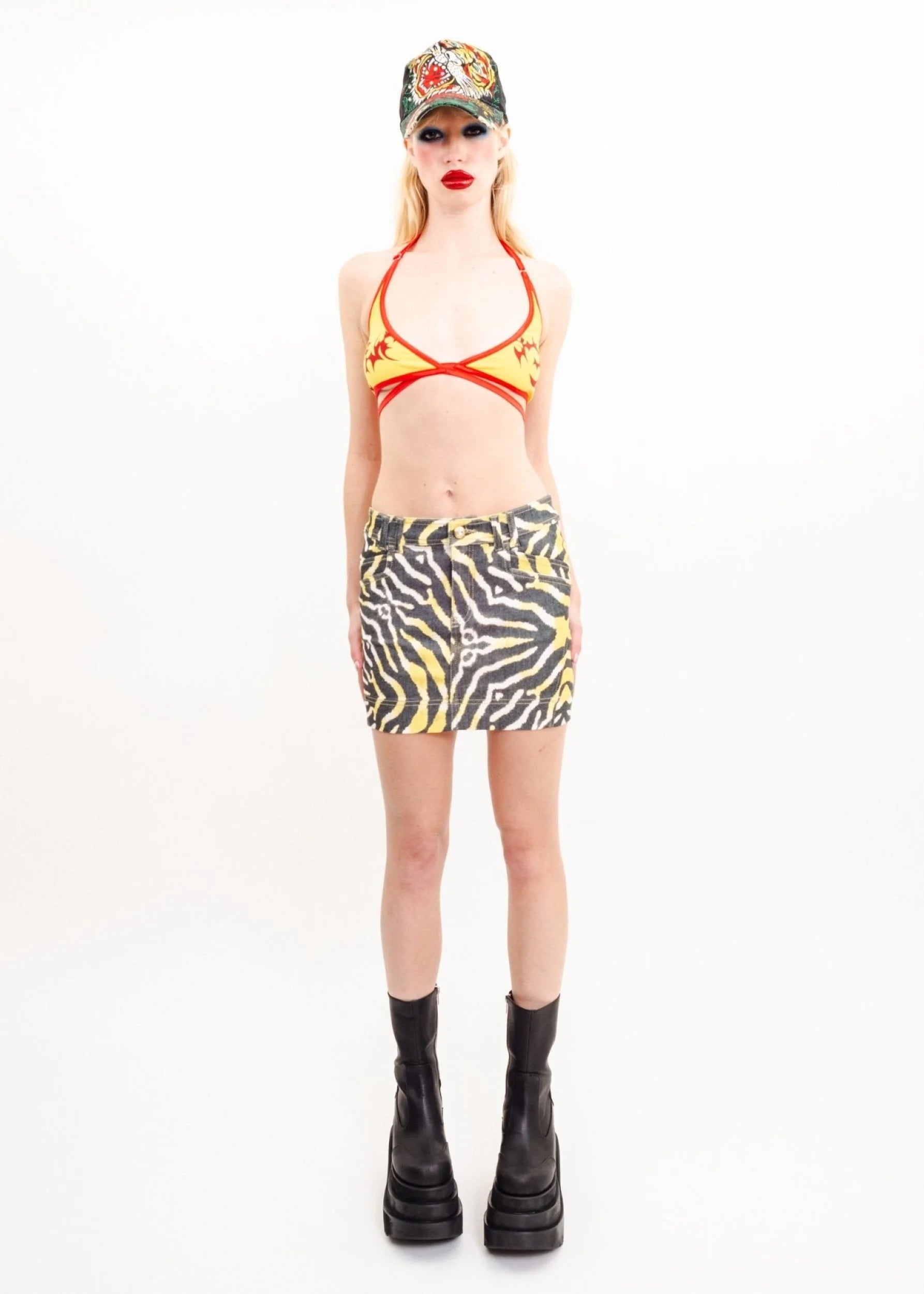 Just Cavalli Eurotrash Princess Zebra Print Mini Skirt