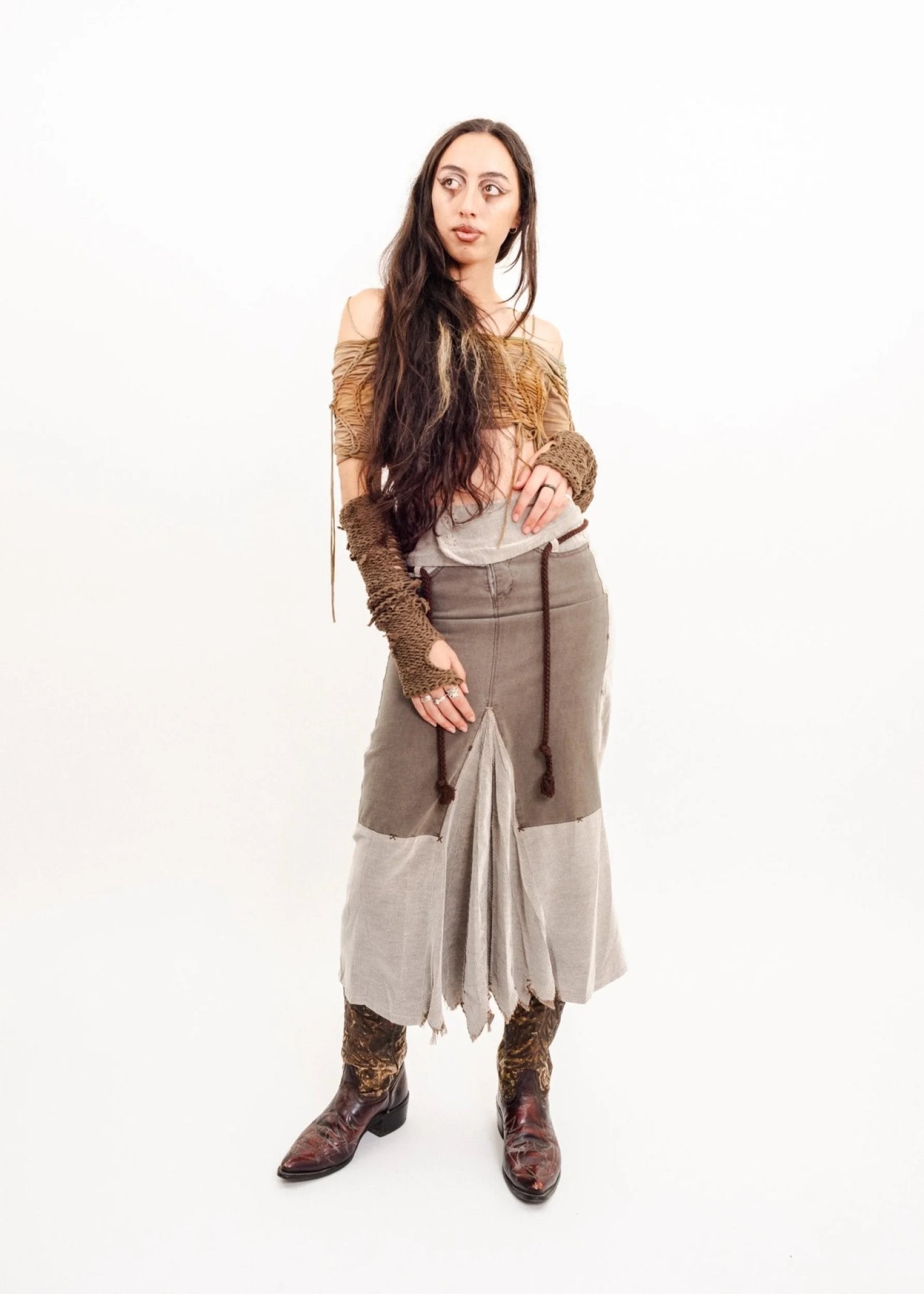 Le Jean de Marithe + François Girbaud Fairycore cord midi skirt