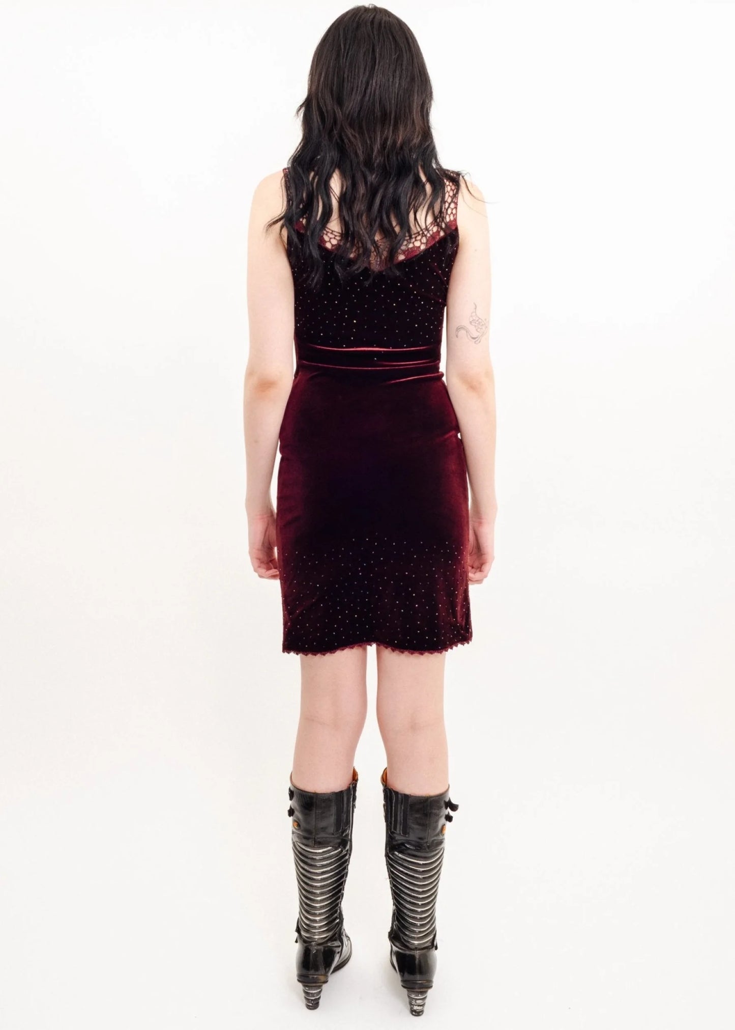 Replete Glass beaded velvet dress
