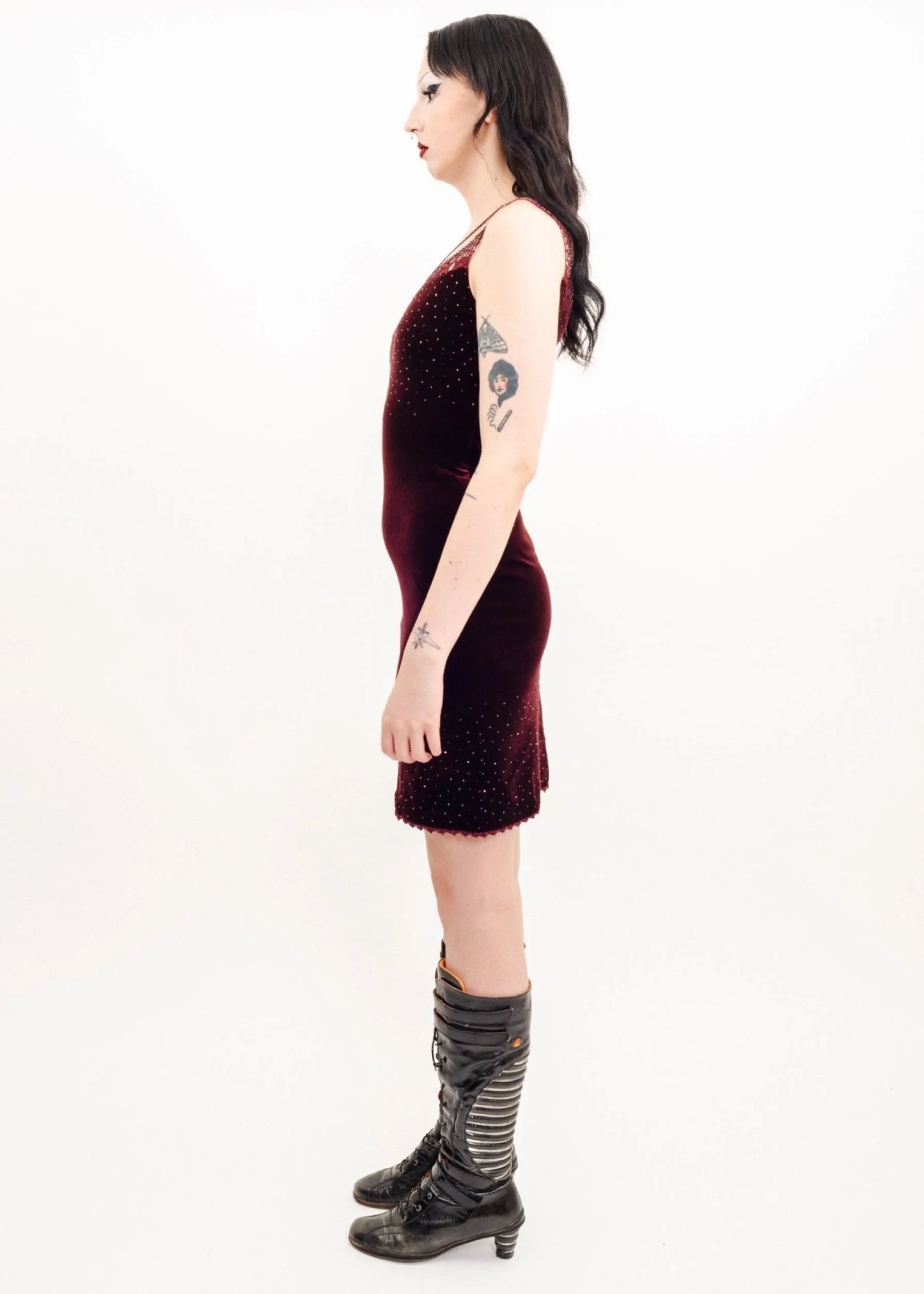 Replete Glass beaded velvet dress
