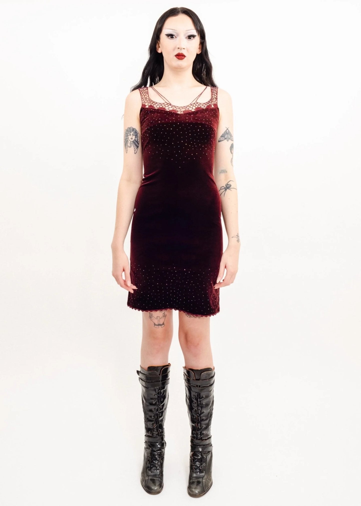Replete Glass beaded velvet dress