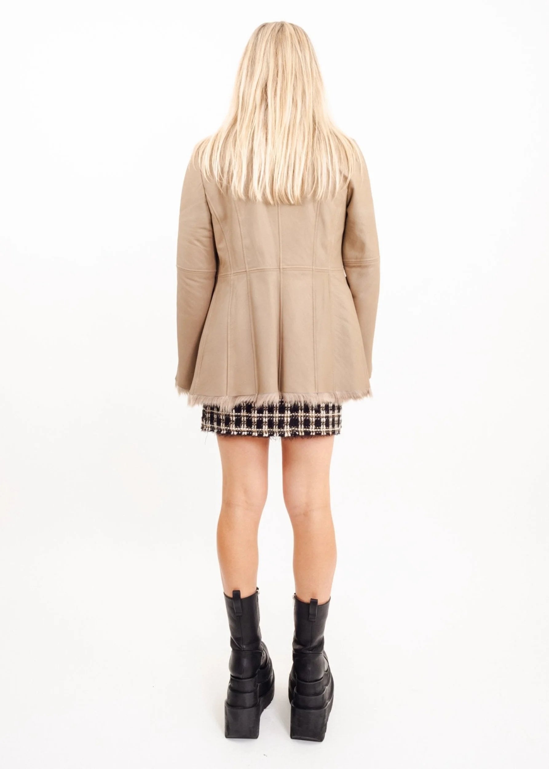 Ensuite Goat hair/ leather Penny Lane coat