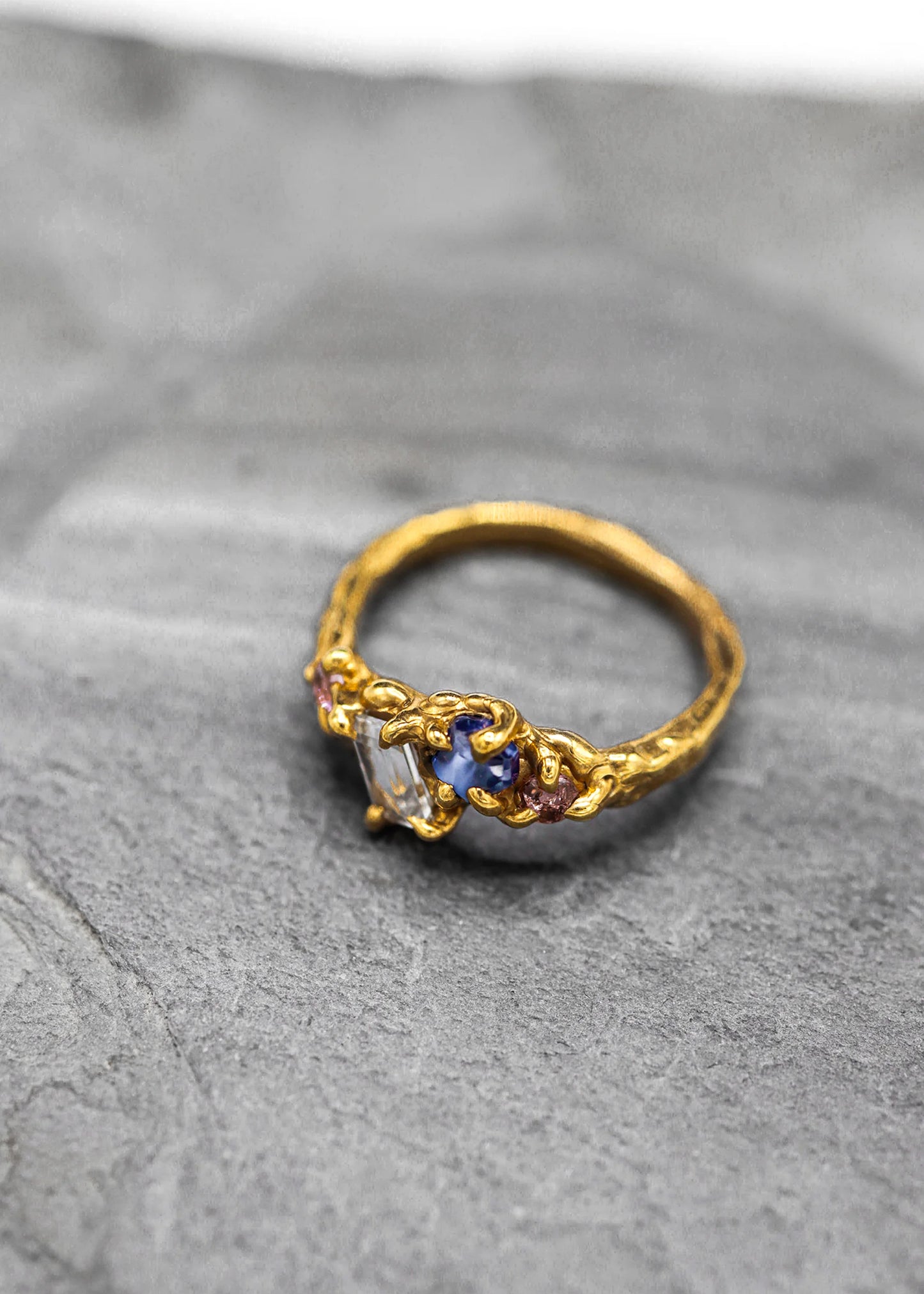 Lauren MacPhail Jewellery Gold vermeil blue sapphire ring