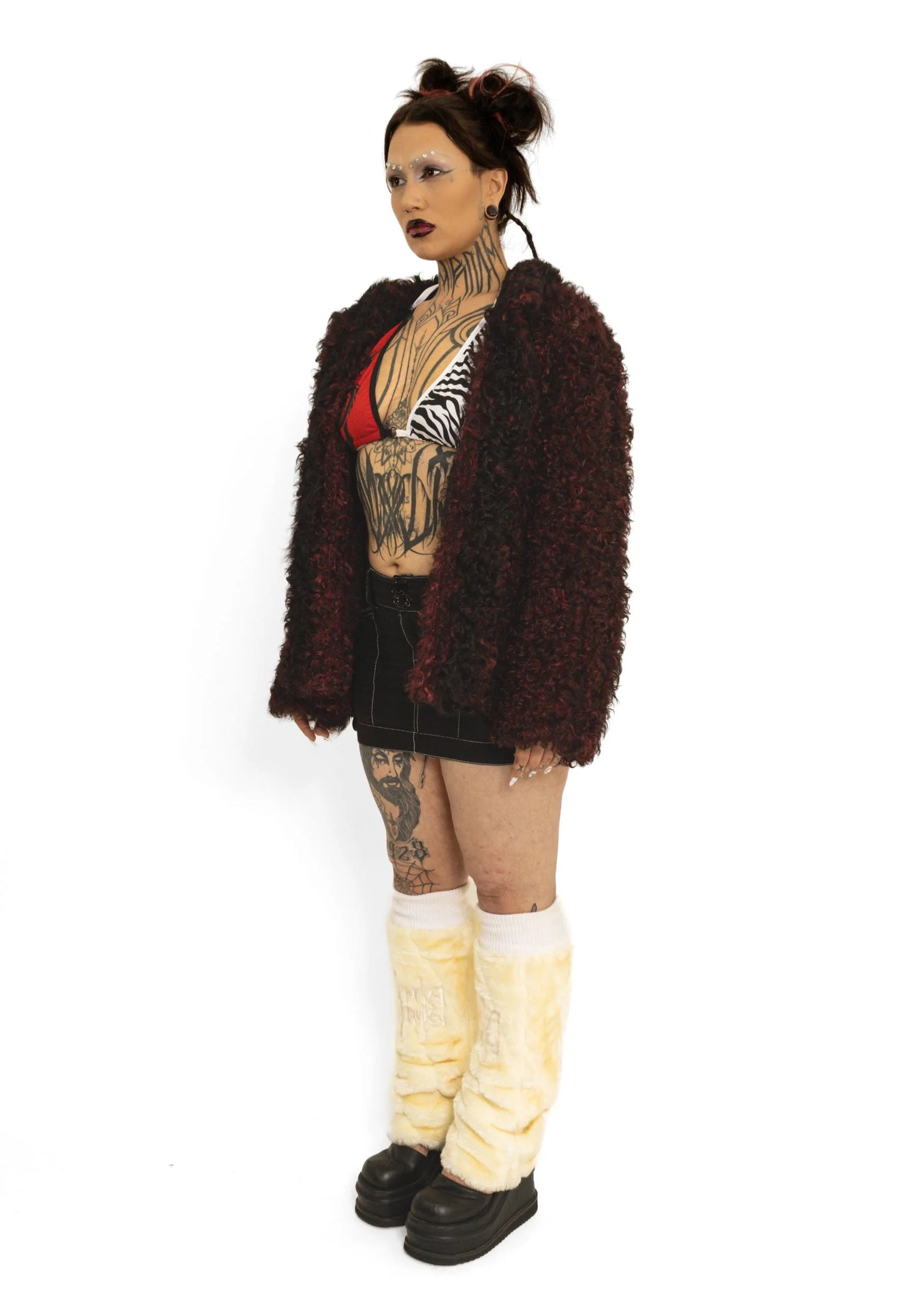 Partina Tokyo Fur Goth poodle curly fleece jacket