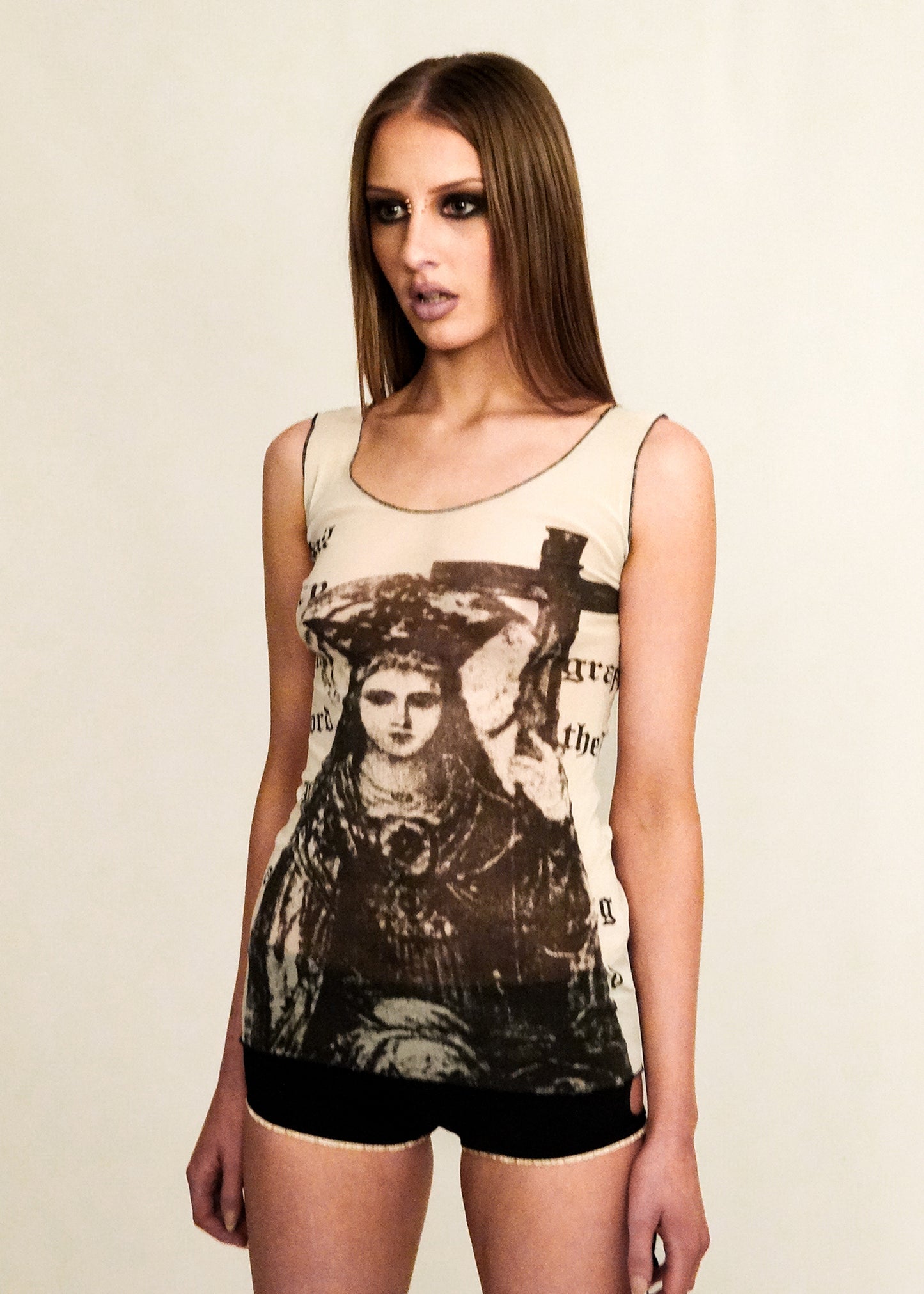 Hail Mary mesh tank top