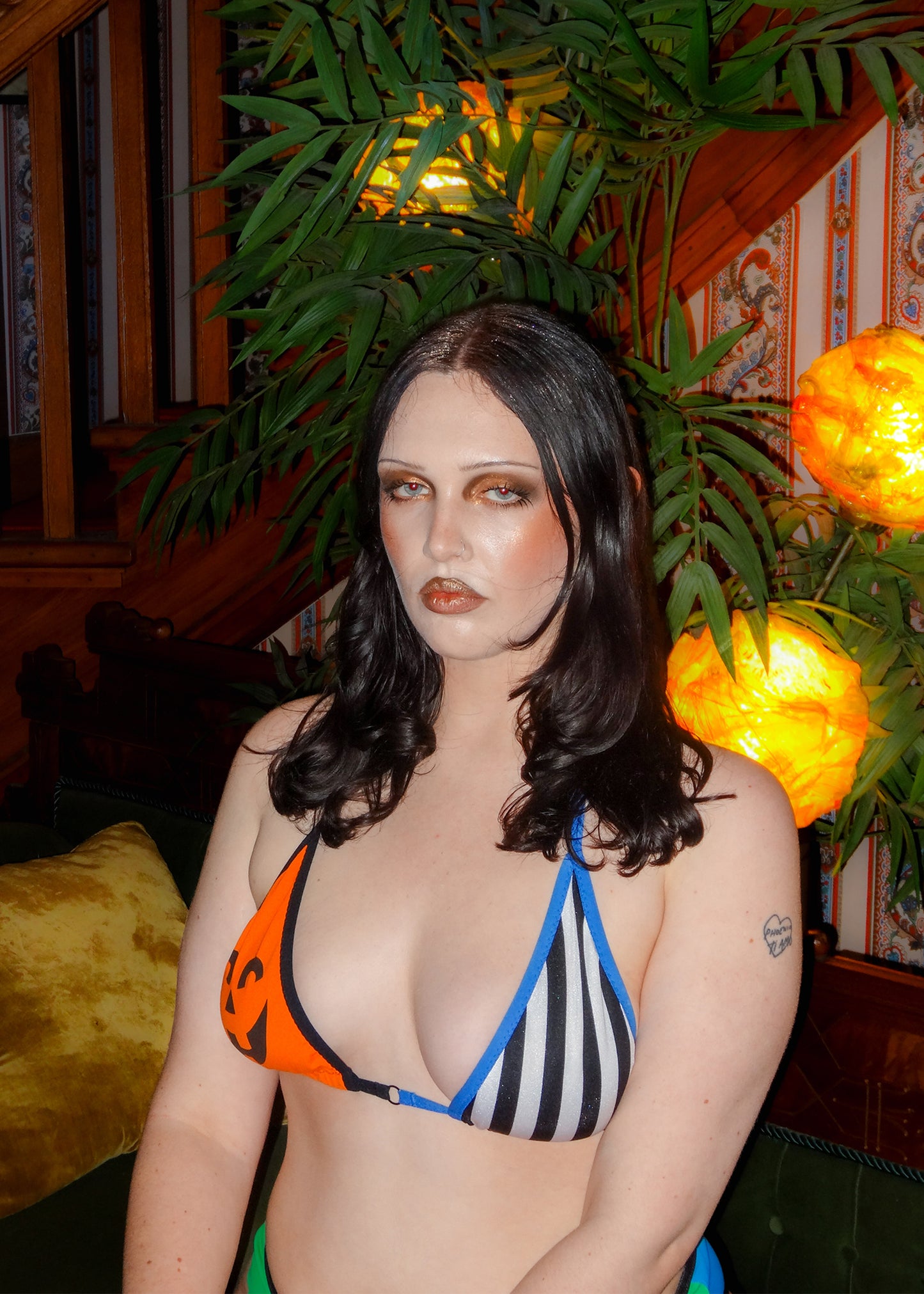 Mash Up Triangle Bikini Top- Halloween