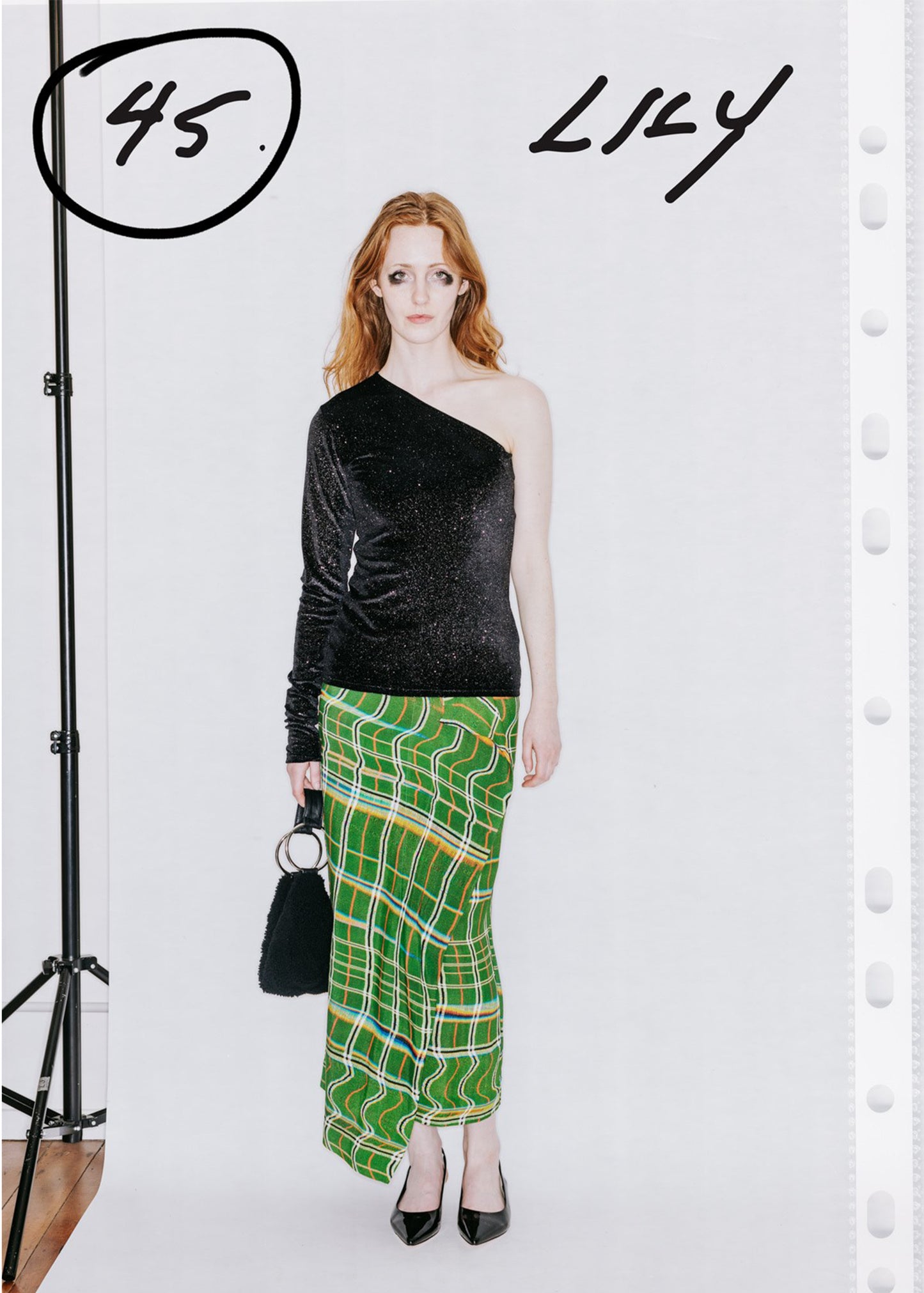 Halo one shoulder glittery velvet top *Archive*