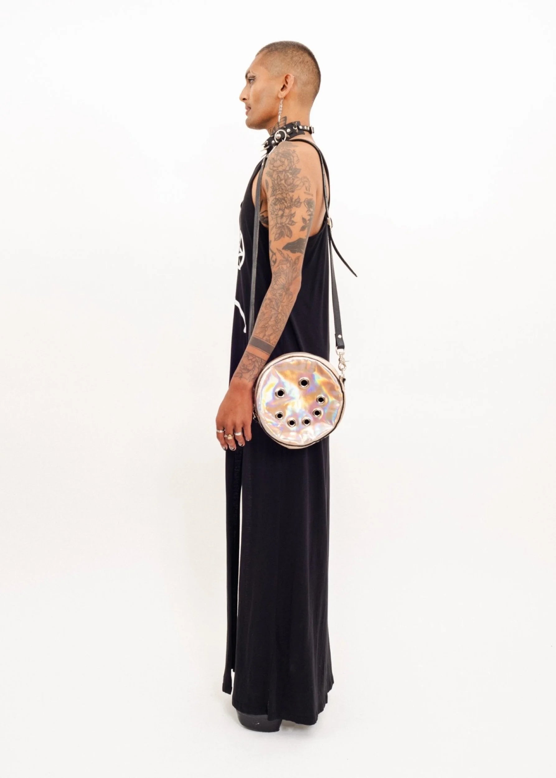 Blue Blank Holographic Smiley/ Sad Face Bag