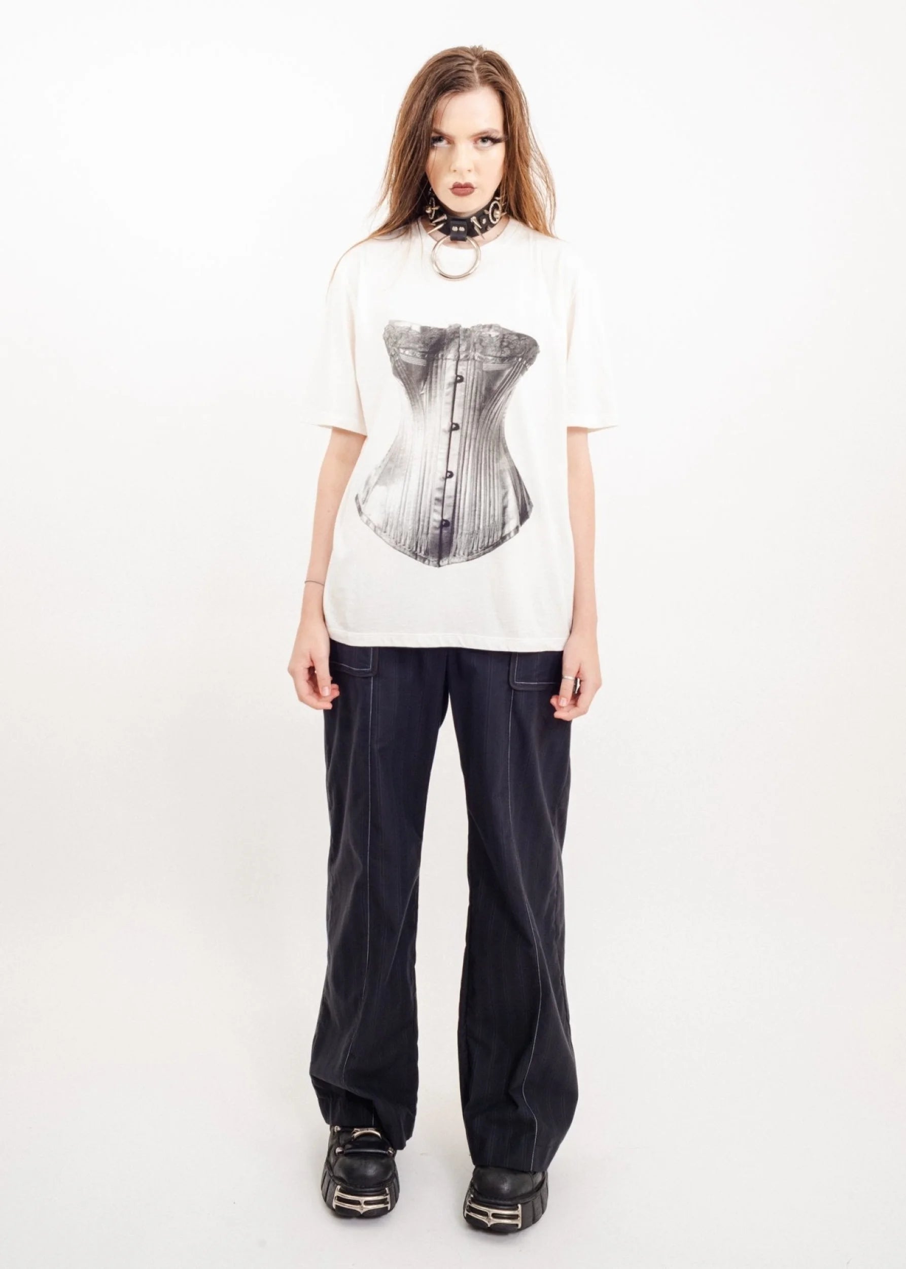 White fancy best sale t shirt