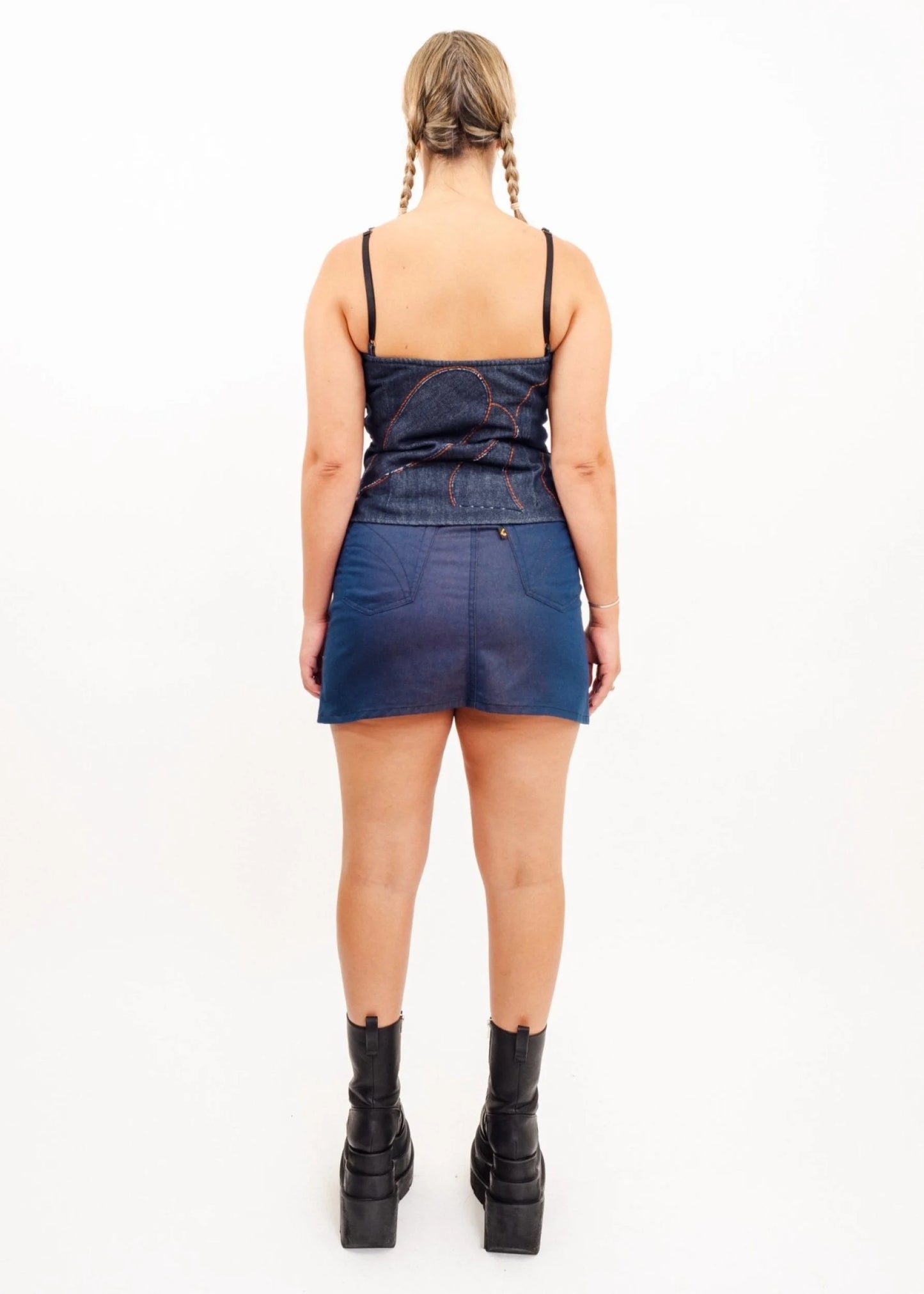 Vivienne Westwood Anglomania Iridescent denim mini skirt