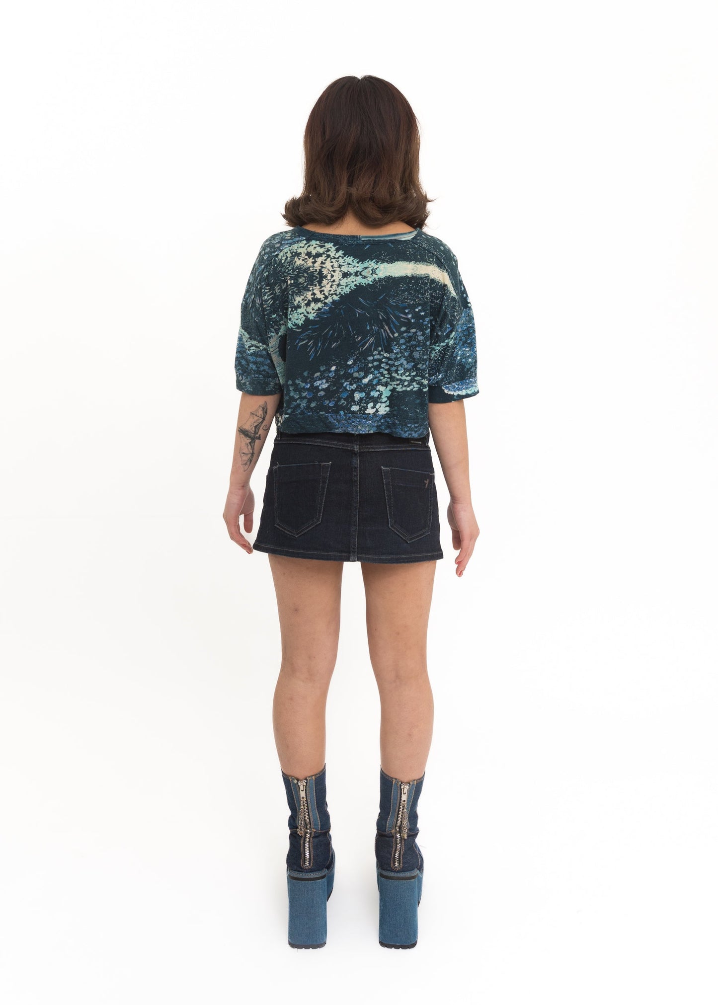 Stolen Girlfriends Club Karl Maughan collaboration Night Garden crop tee