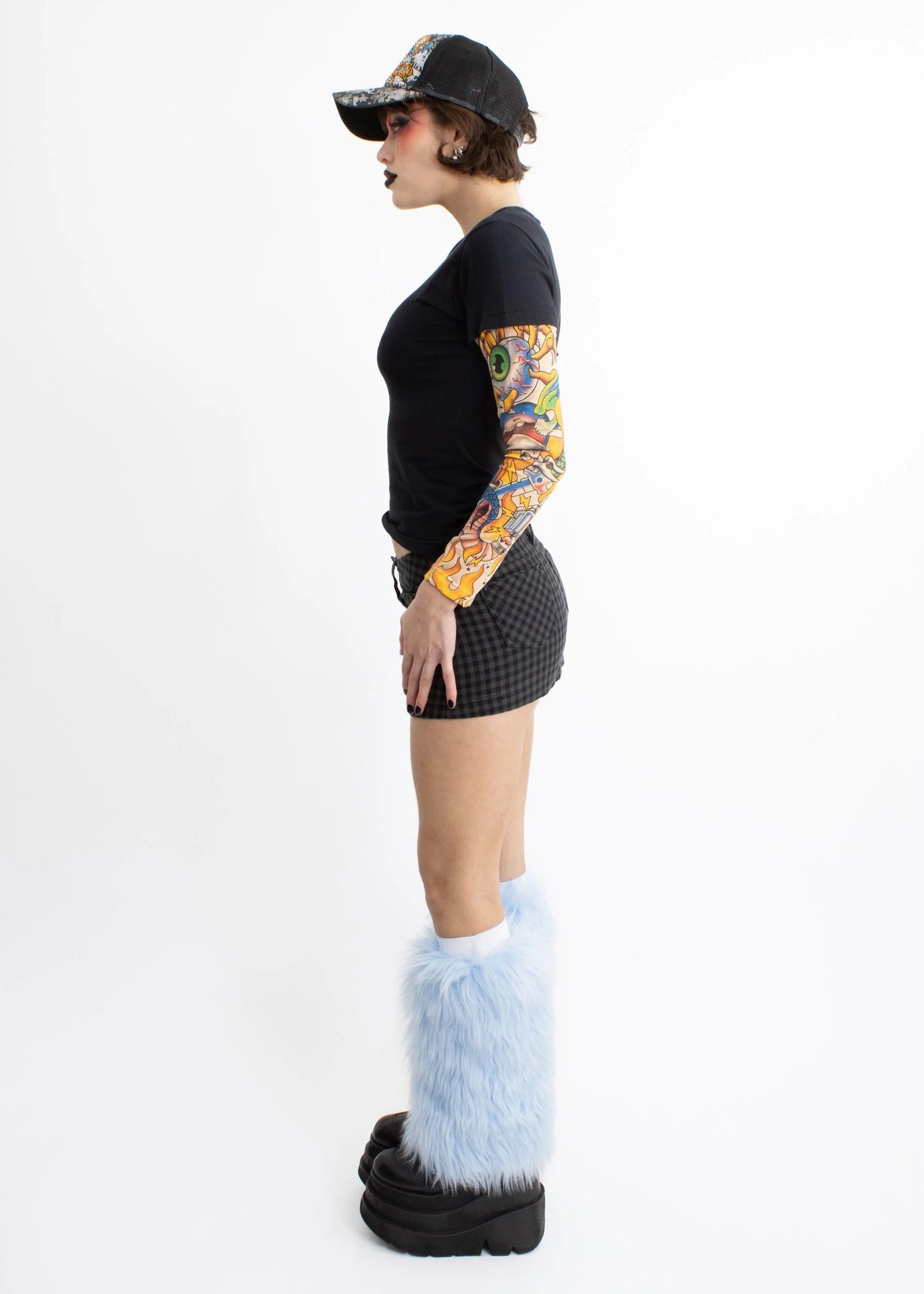 Bizarre Bazaar Kawaii Monster faux fur leg warmers