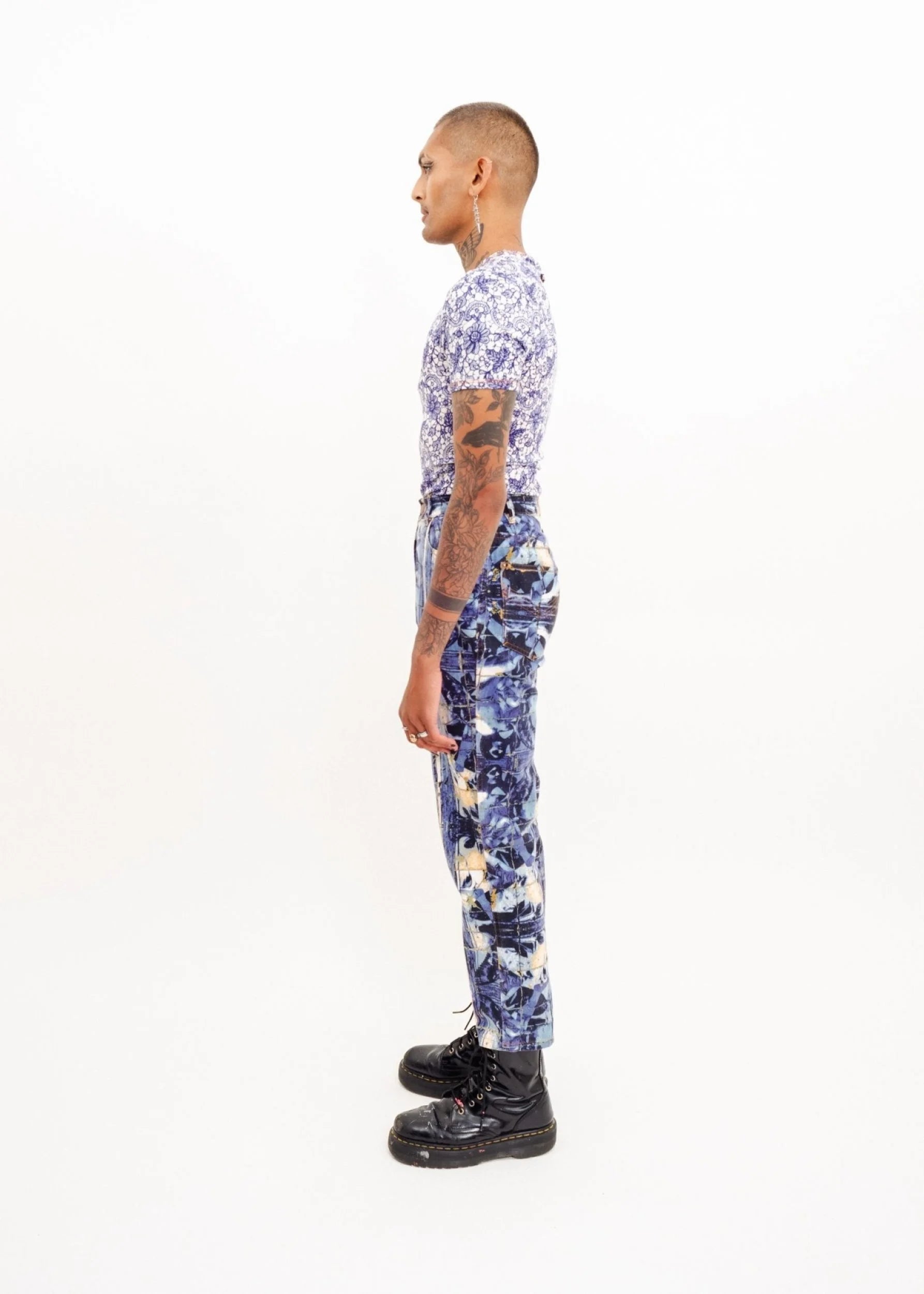 Gaultier Jean’s Lace print opaque mesh t-shirt