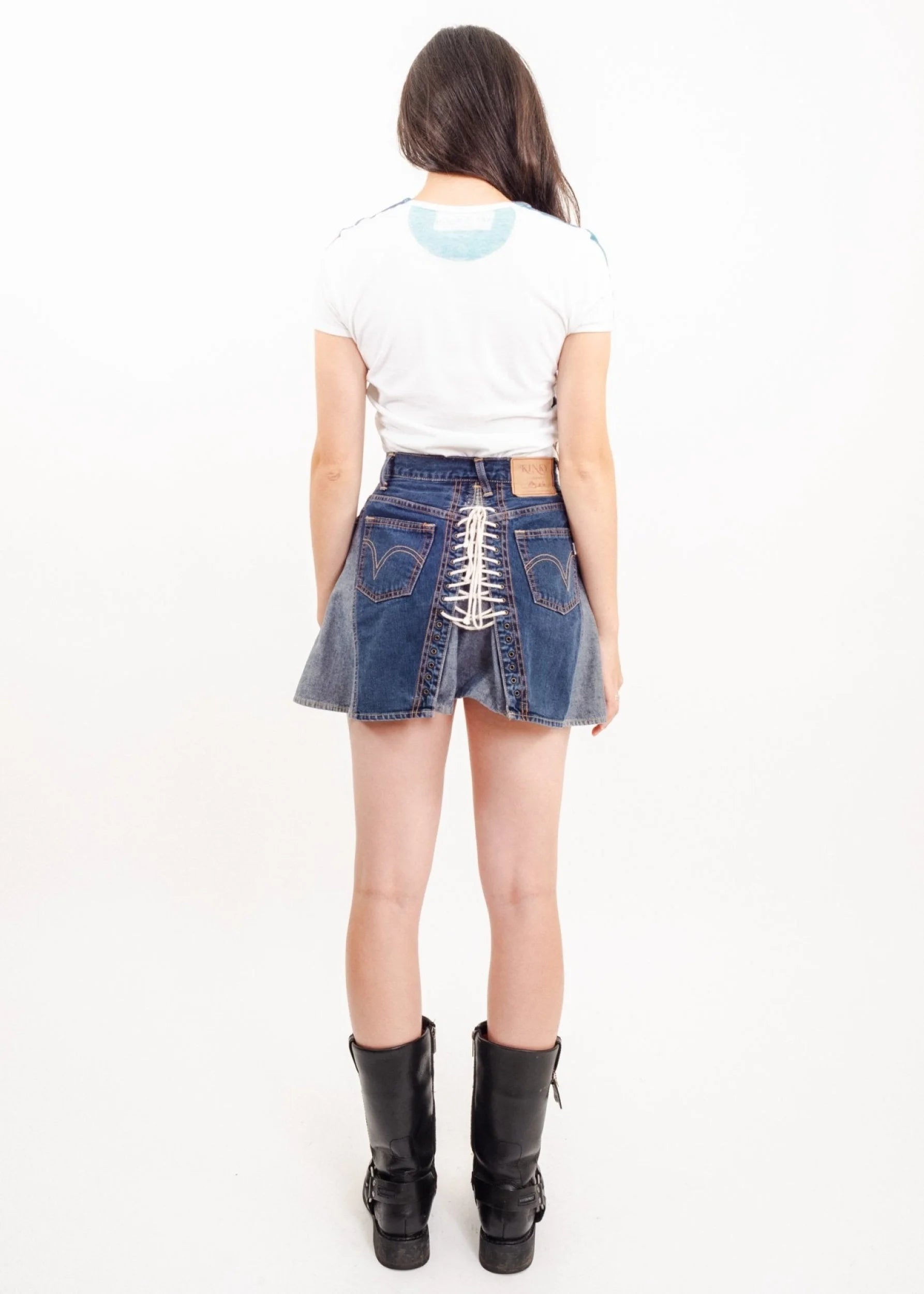 Kinky Jeans Hysteric Glamour Lace up denim mini skirt