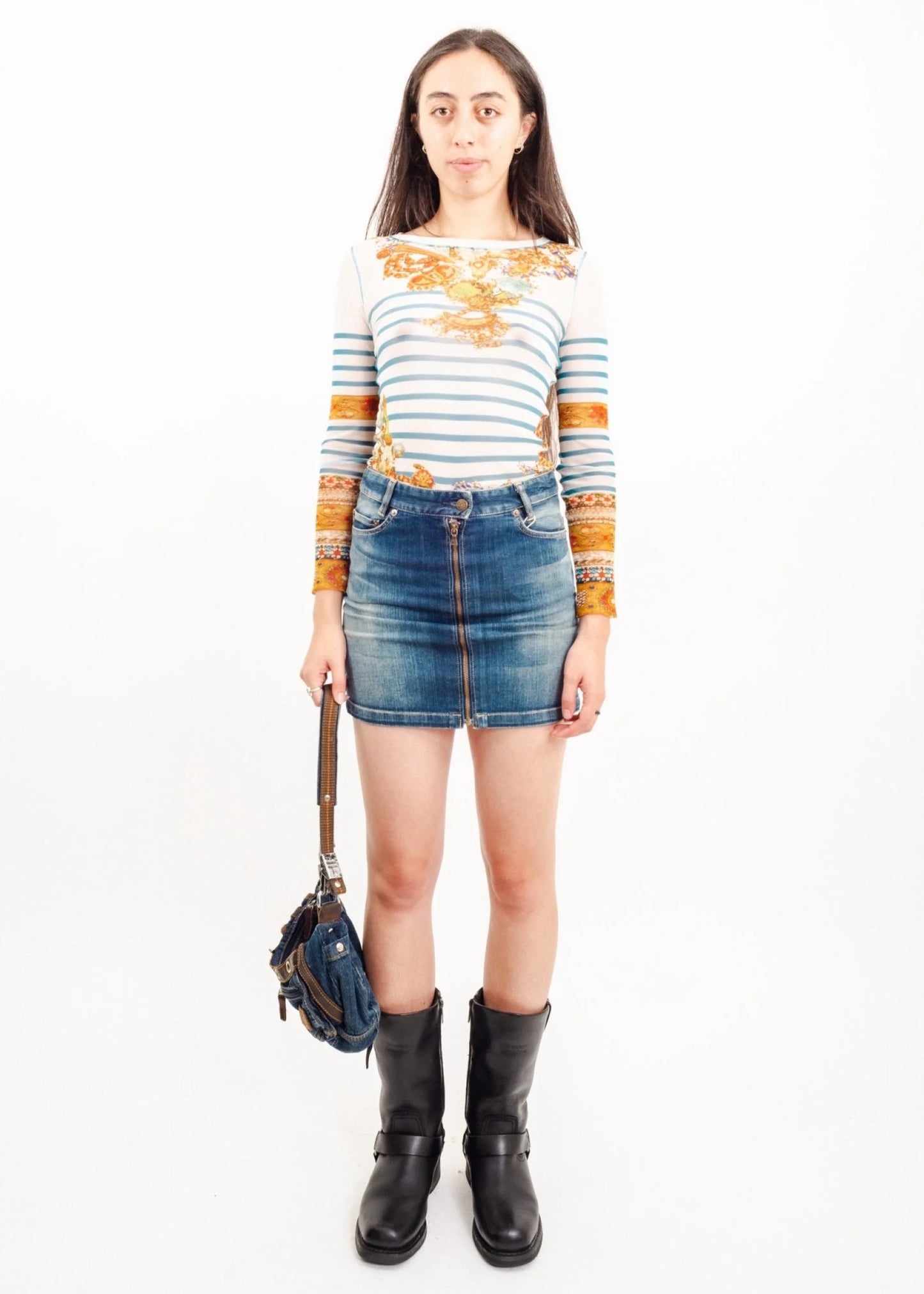 Hysteric Glamour Kinky Jeans Lace up denim skirt