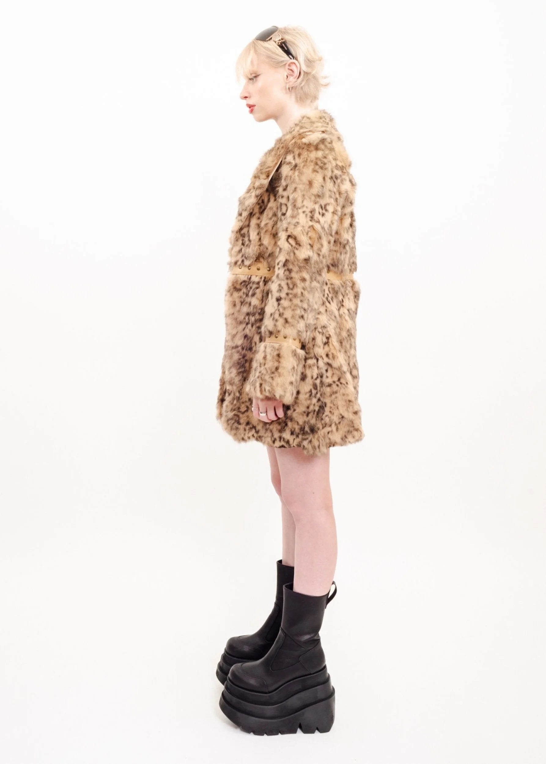 Spiral Spice Leopard print fur coat