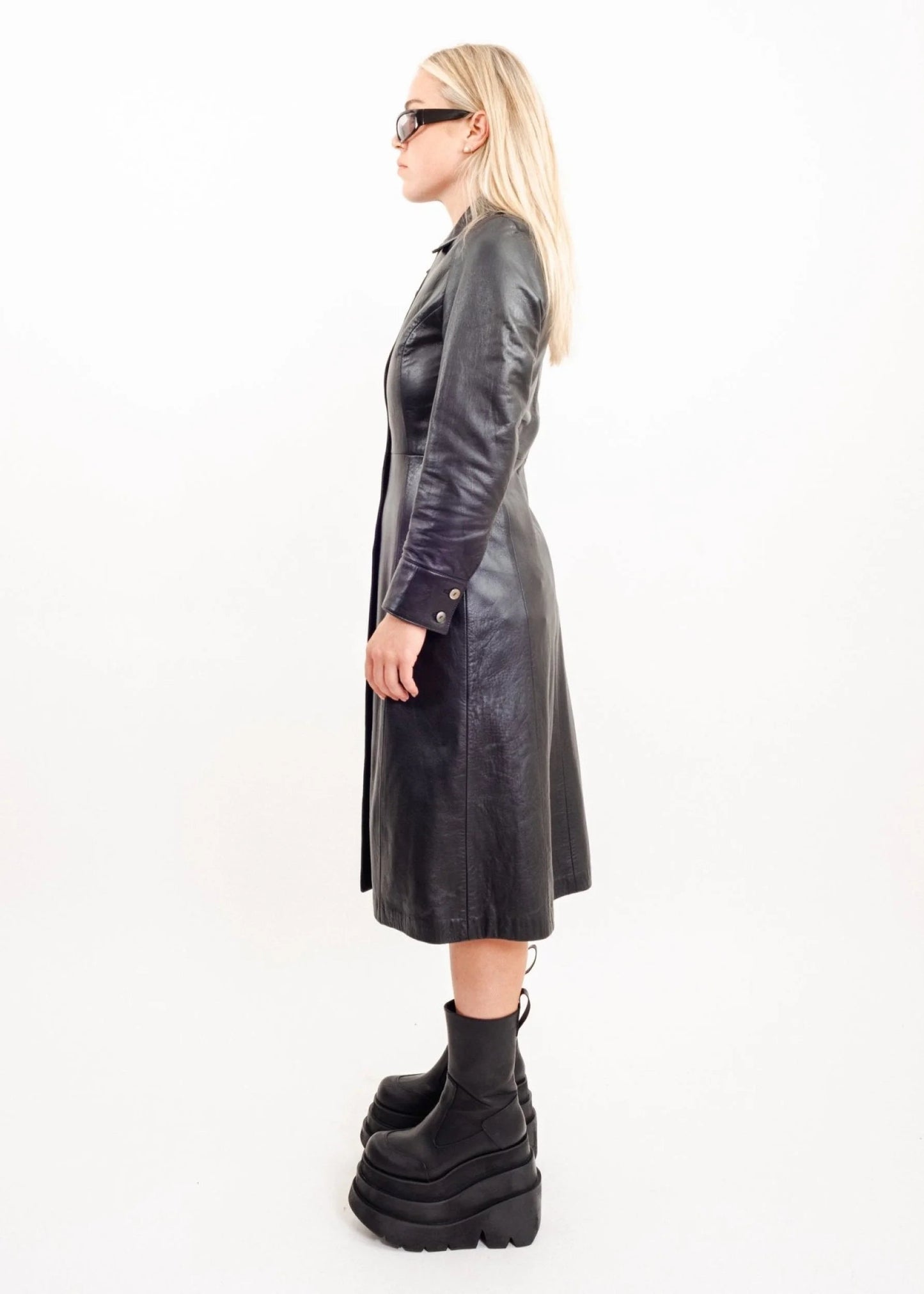Bizarre Bazaar Japanese vintage longline leather coat