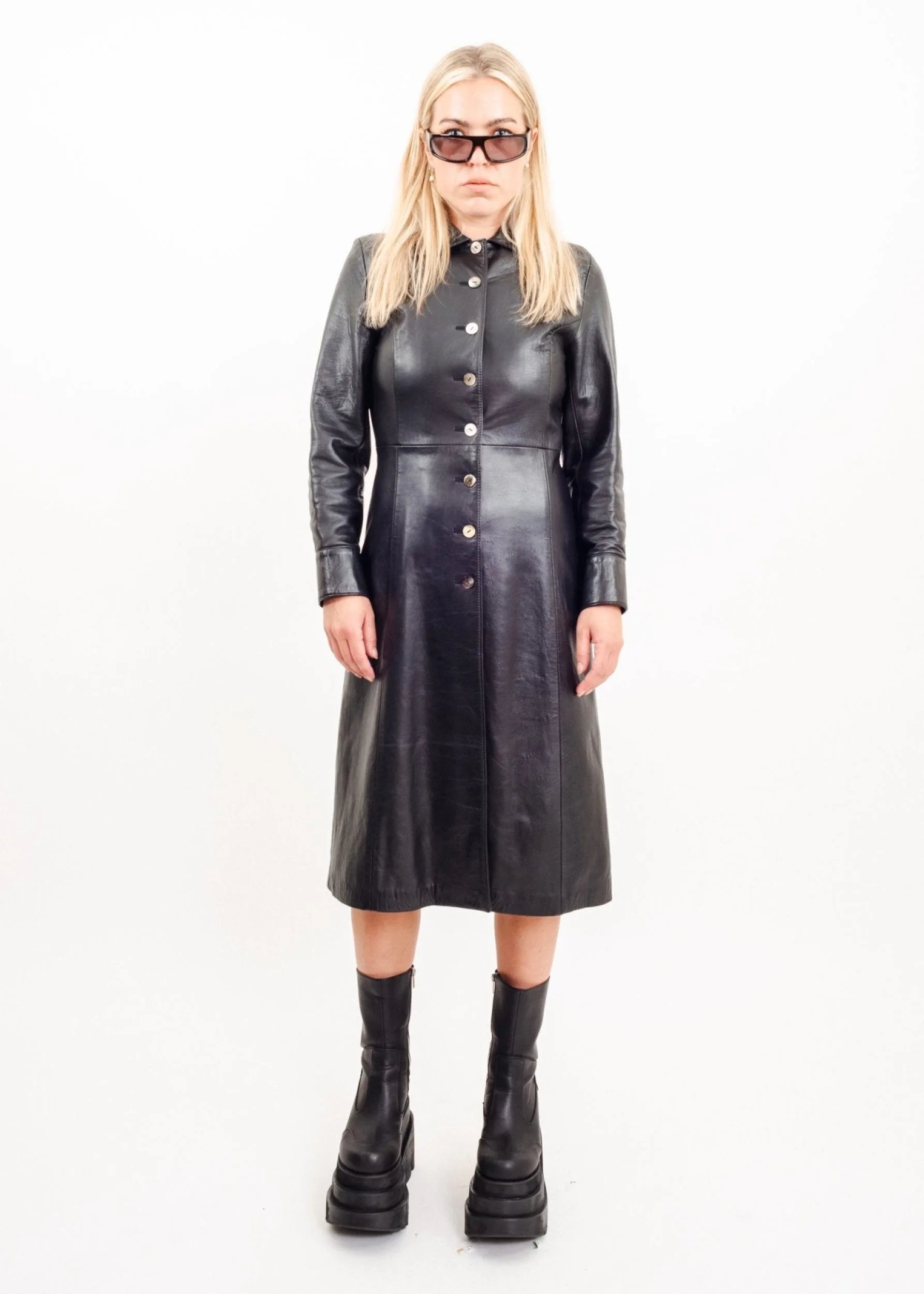 Bizarre Bazaar Japanese vintage longline leather coat