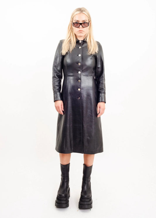 Bizarre Bazaar Japanese vintage longline leather coat