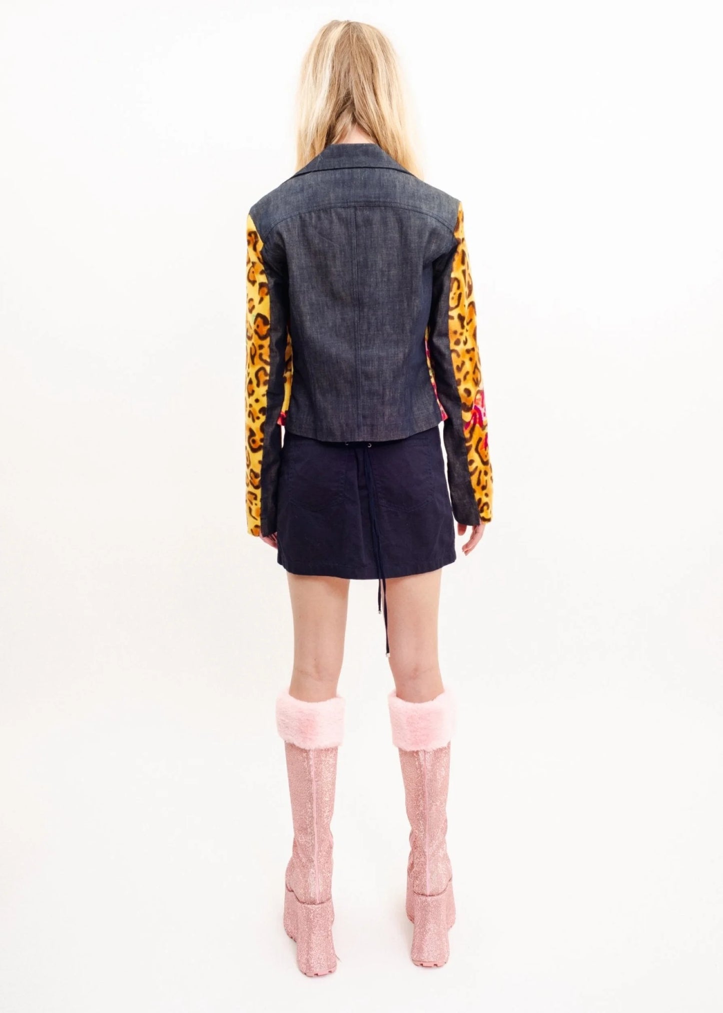 Versace Jeans Couture Maximalist fantasy leopard print faux fur jacket