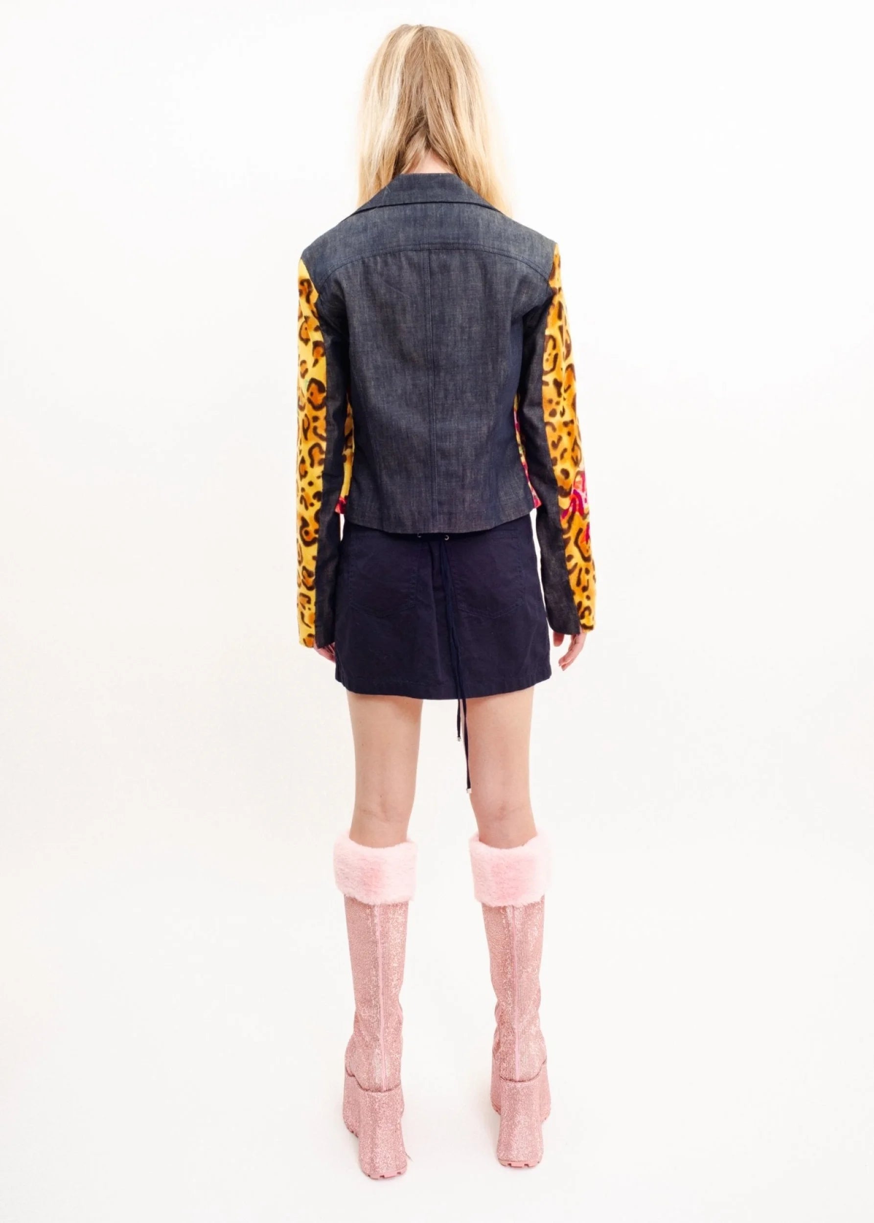 Versace Jeans Couture Maximalist fantasy leopard print faux fur jacket