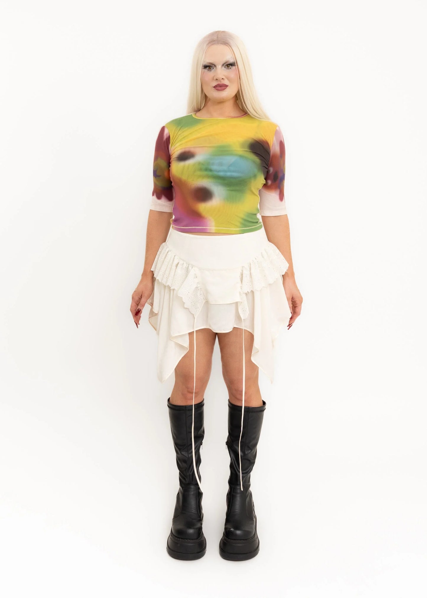 Chopova Lowena Mesh airbrush print t-shirt