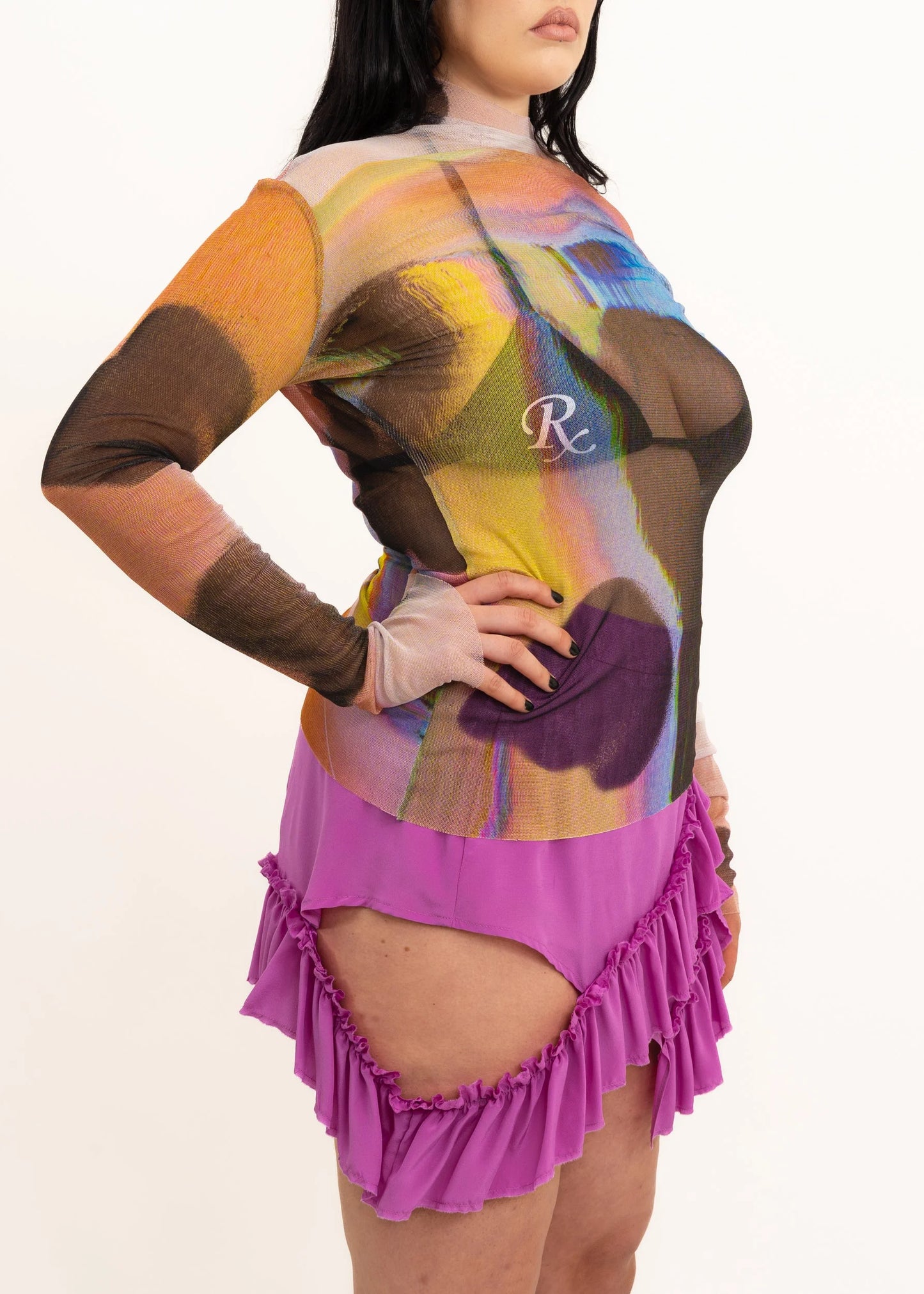 Depth of Scye Mini Fray Skirt- Orchid Silk *BB exclusive*