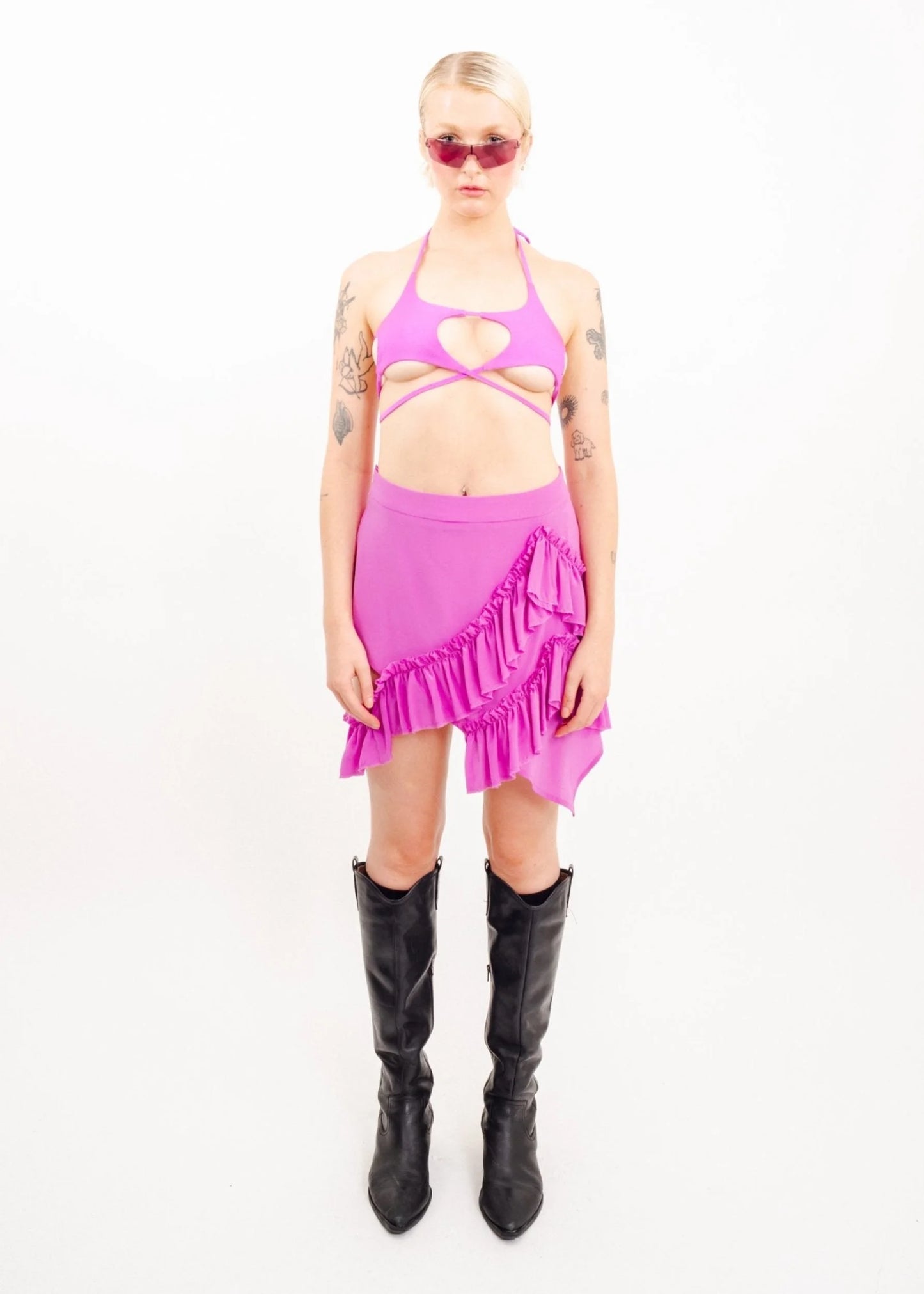 Depth of Scye Mini Fray Skirt- Orchid Silk *BB exclusive*